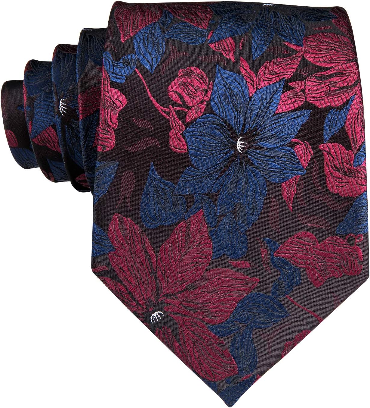 Dubulle Mens Paisley Striped Tie WOVEN Necktie for Men and Handkerchief Cufflinks Set Wedding Formal Business