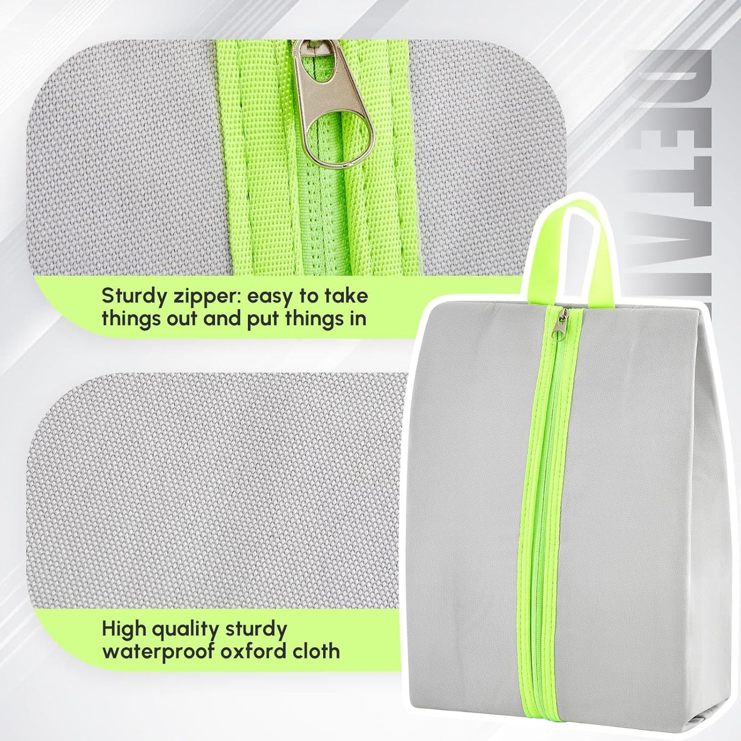 Smell Proof Shoe Bag for Travel Water-resistant Odor Cleat Bag Absorbing Lightweight Golf Soccer Shoe Storage Organizer Pouch with Zipper for Gym Sports Travel Work(Gray)