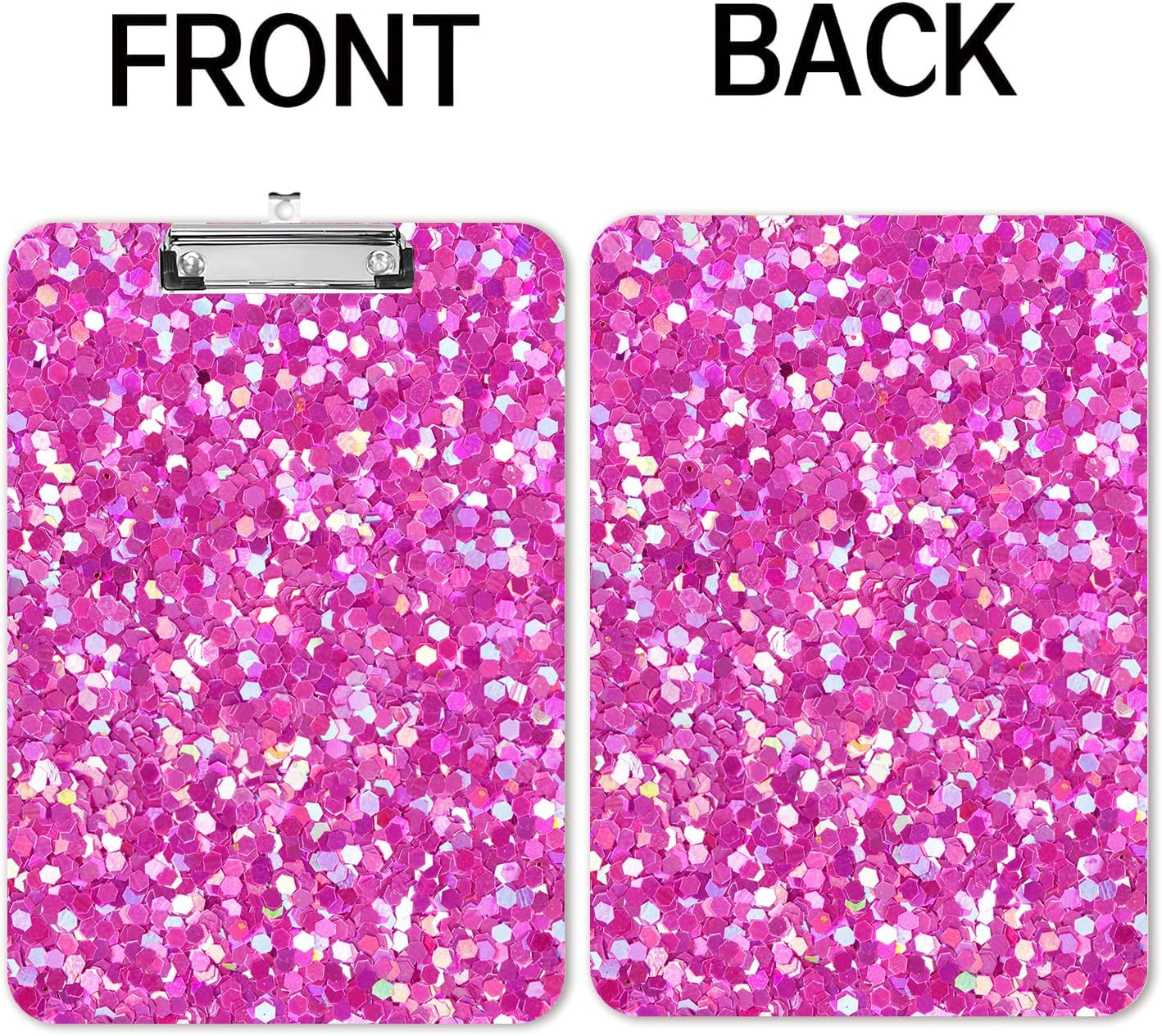 Fashion A4 Clipboard, Standard Letter Size 9" x 12.5", Decorative Wooden Clipboard with Low Profile Metal Clip for Office, School, Teachers, and Students, Pink