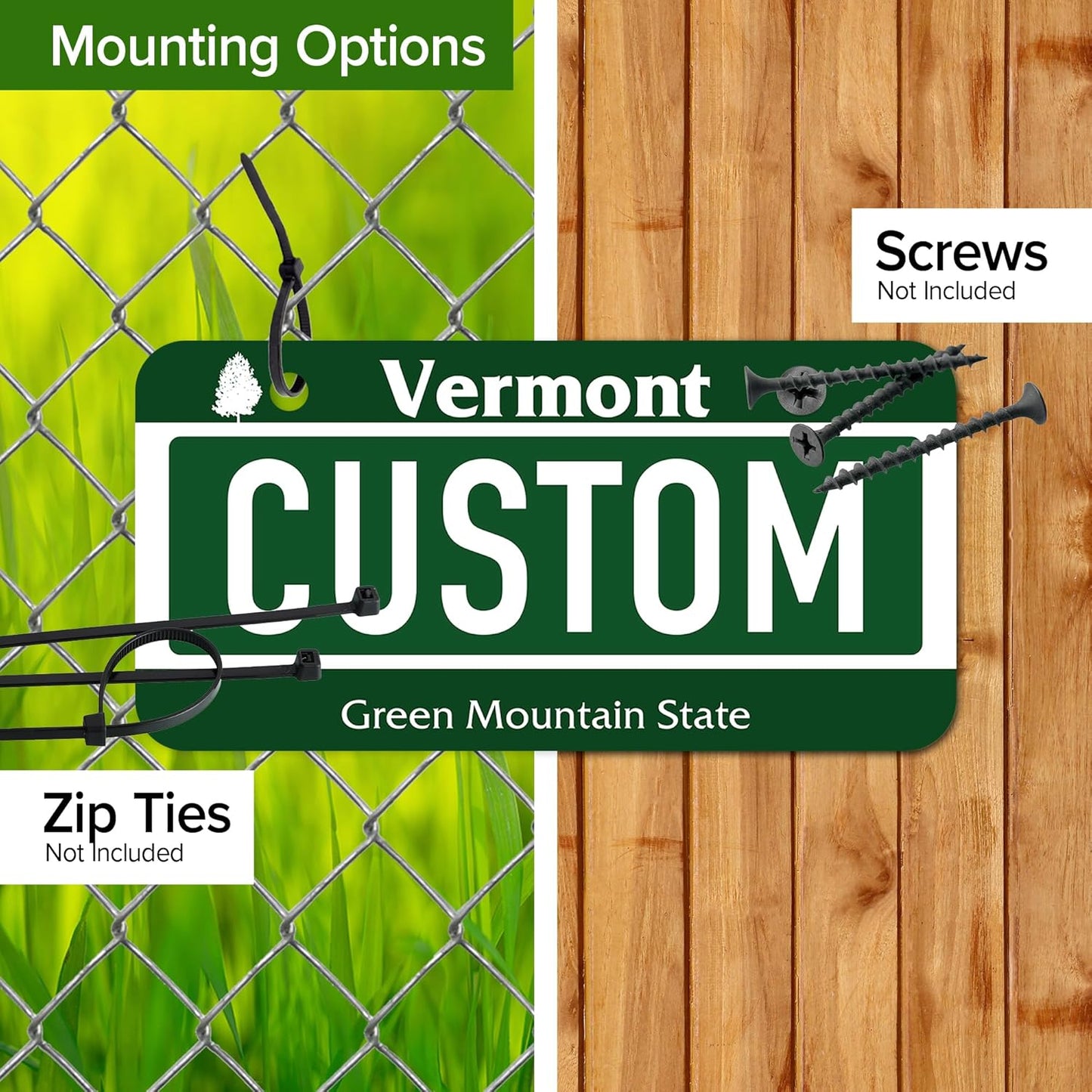 Mini License Plates, Personalized License Plates, Custom for Car, Bikes, ATV, Kids Car, Golf Cart, Jeep, 2x4 Inch, Rust-Free Fade Resistant Aluminum, USA Made by My Sign Center (Vermont)