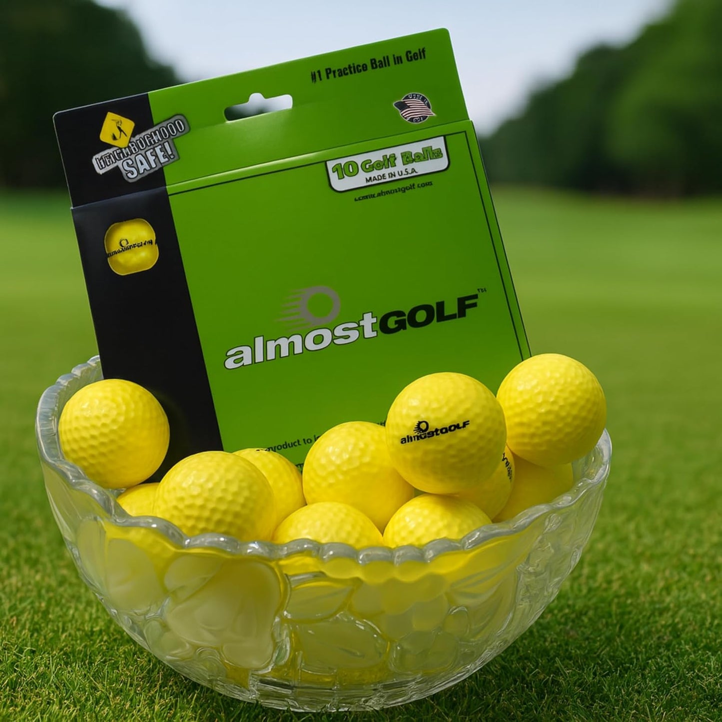 Best Practice Golf Balls on The Planet. Perfect for Golf Training. Solid Contact for Great Feedback. Limited Flight for Backyard use. Safe for Indoors. by AlmostGolf (10 Pack Yellow)