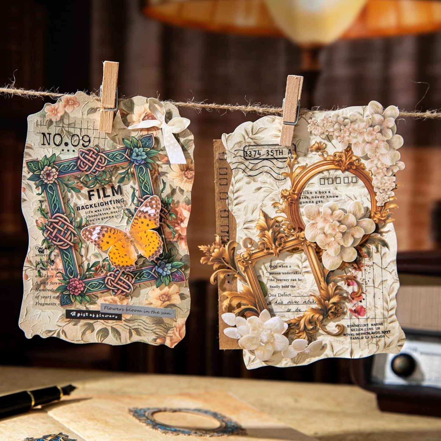 Medieval Frame Stickers – 60 Hollow-Cut Cardstock Stickers for Scrapbook & Journal, Vintage Self-Adhesive Embellishments for Junk Journal, DIY Art & Collage Design