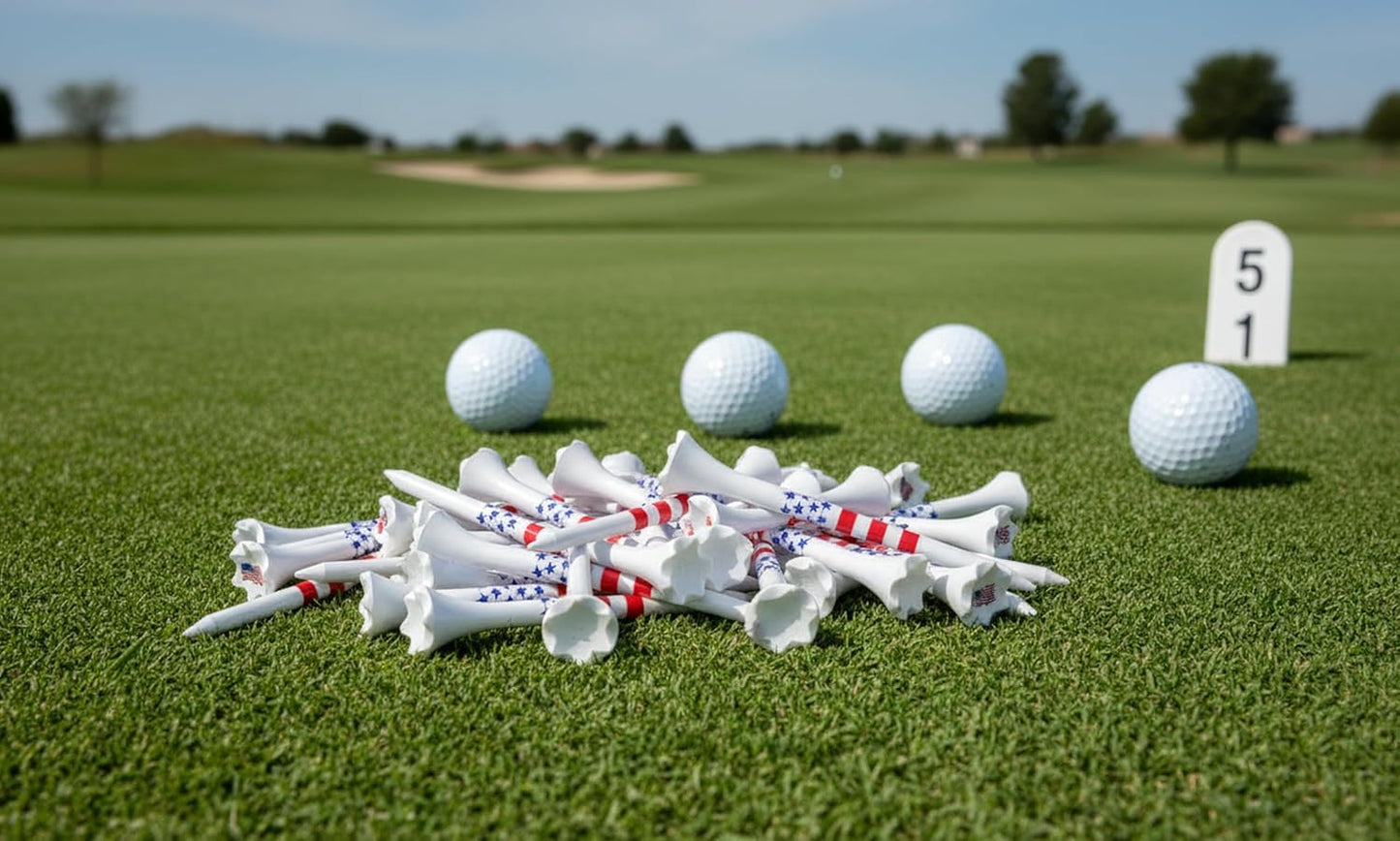 NorthPointe Golf Tees Plastic Combo Length Pack of 50 Includes (40 Count) 3 ¼” Plastic Golf Tees + (10 Count) 1½ Plastic ShortTees for Irons, Hybrids, Par Threes