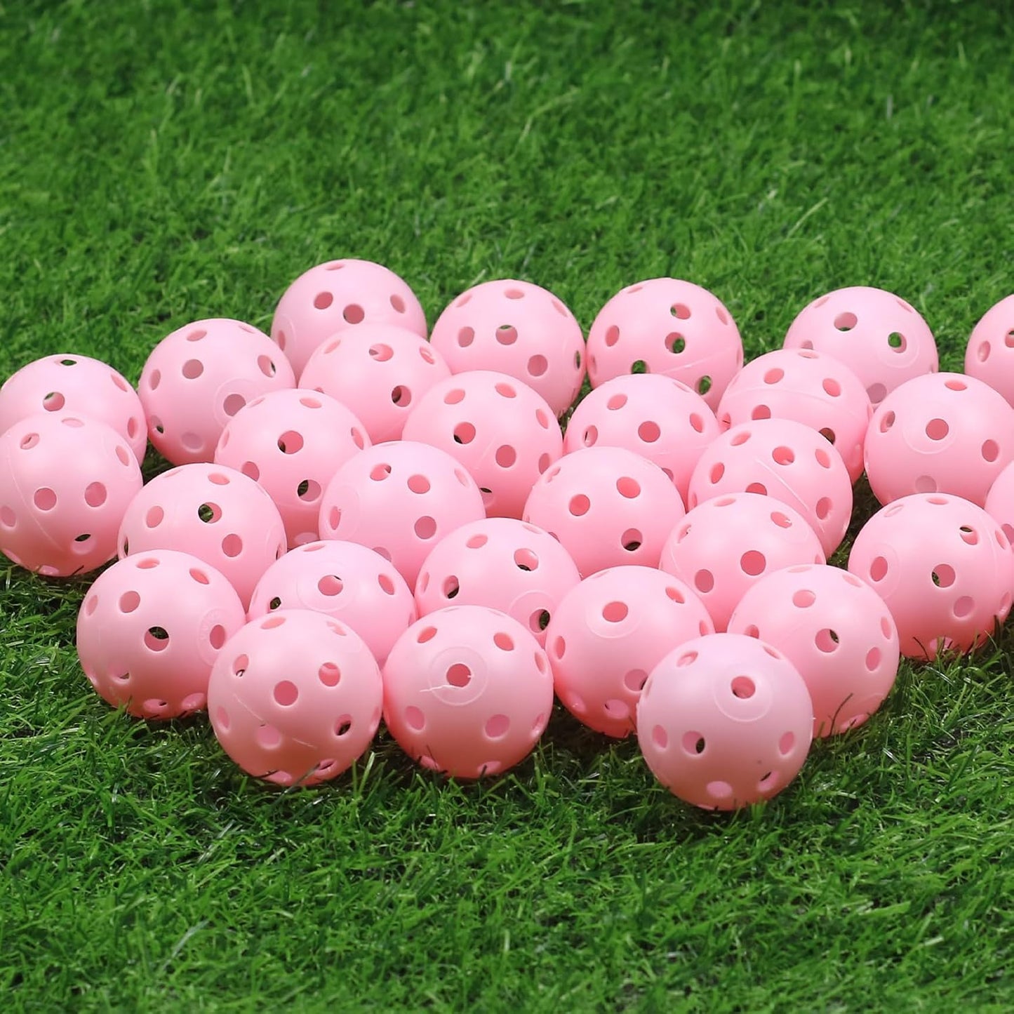 Plastic Golf Balls Practice Limited Flight Golf Training Ball Hollow Swing Practice Indoor Golf Balls with Mesh Drawstring Bag for Backyard Driving Range or Outdoor