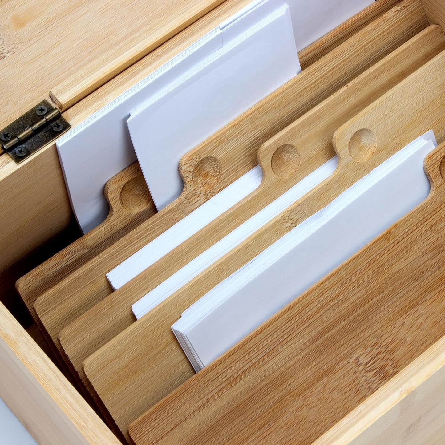 Golf Scorecard Collection Box, Golf Storage Box With 5 Wooden Dividers Holds Scorecards, Photos, Keepsakes, Yardage Books, Golf Scorecard Holder Keeper Accessories to Organize and Display