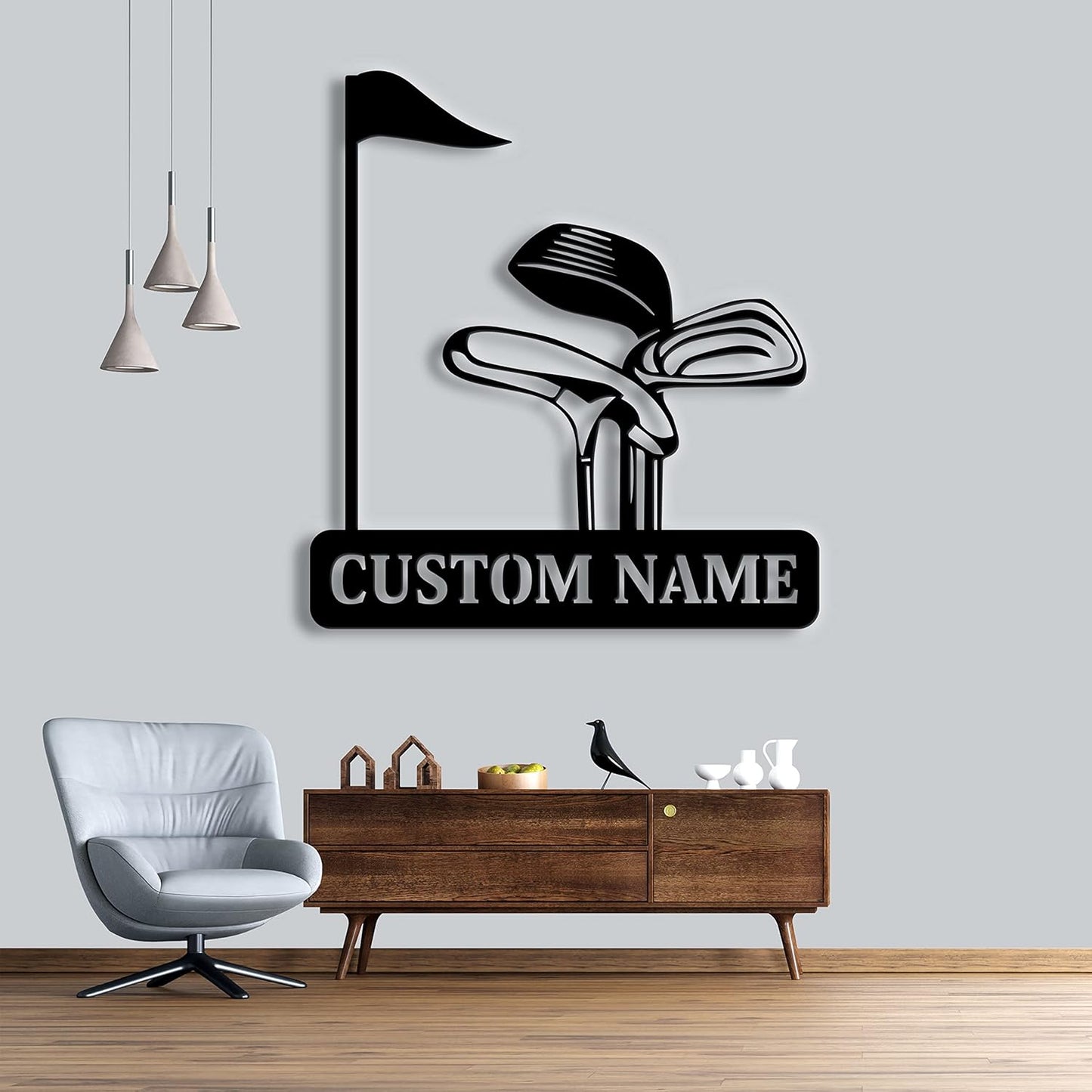 Custom Golf Metal Sign Golf Metal Wall Art,Custom Crossed Golf Metal Wall Art,Personalized Golfer Name Sign Decoration For Room, Hole Golf Club Decoration , Gift For Golfer, Golf Lovers, Home Decor, Gift For Dad, Son, Sports Lovers, Christmas Gift