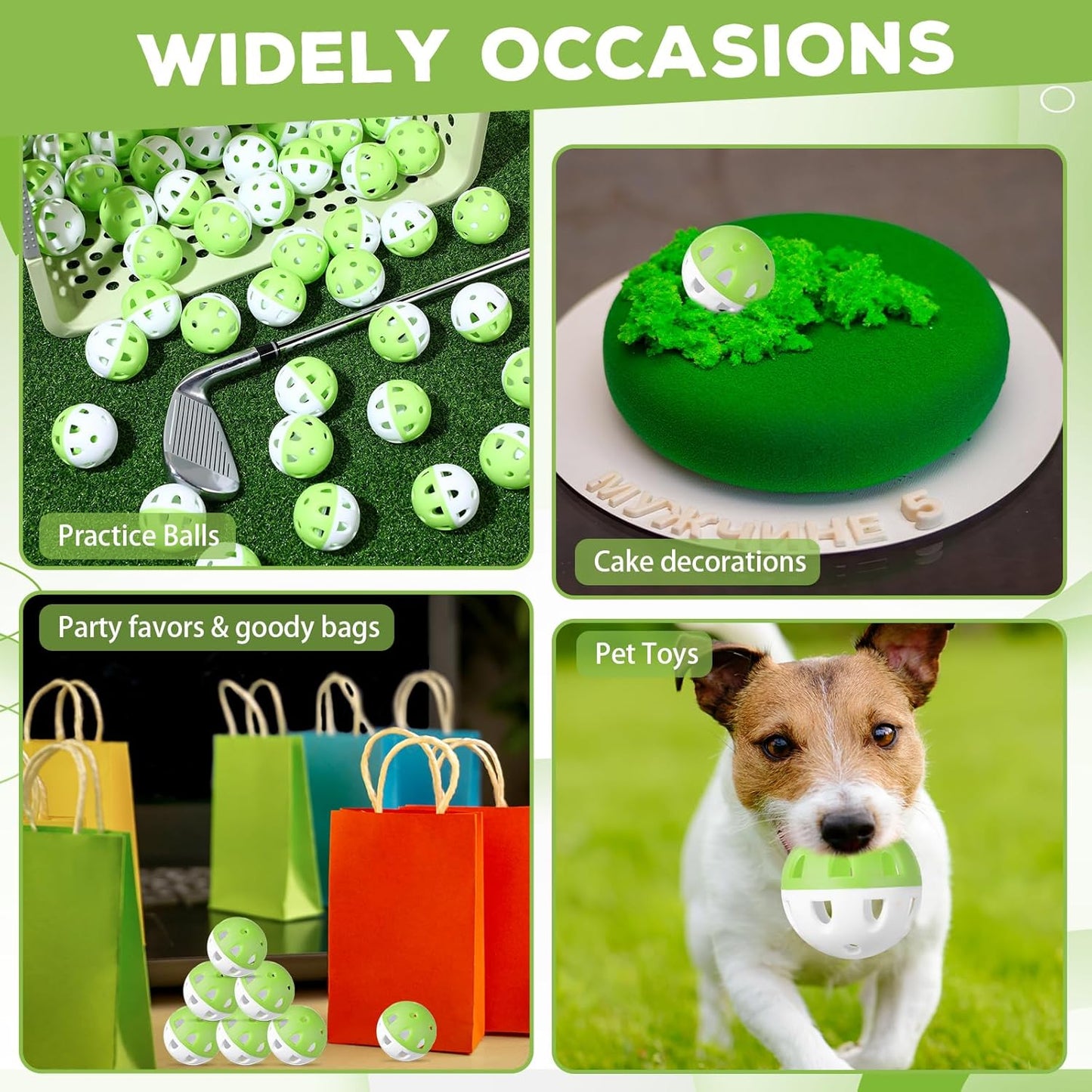 Junkin 50 Pack Practice Golf Balls Limited Flight Plastic Impact Golf Balls 1.65 Inch Hollow Soft Training Resistant EVA Foam Realistic Feel for Indoor Outdoor Swing Training