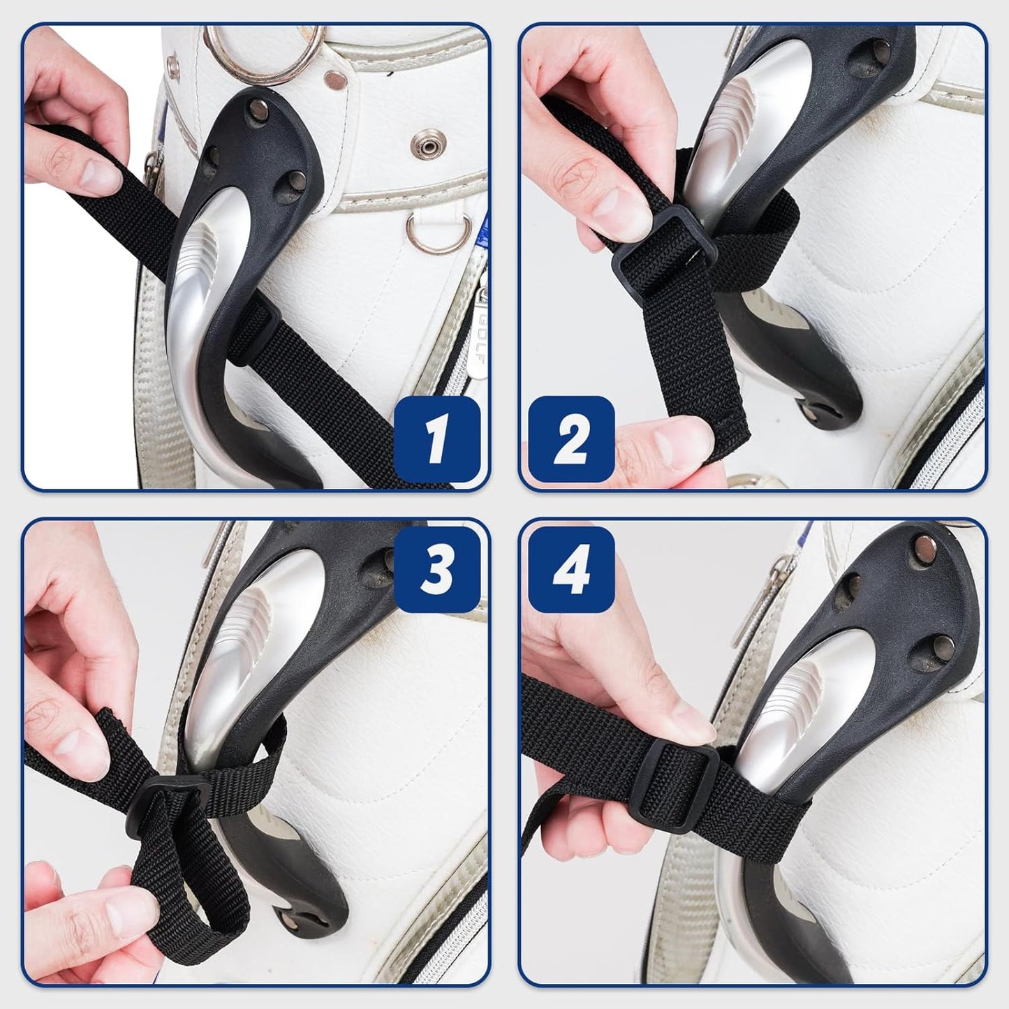 Golf Bag Straps, Universal Replacement Double Shoulder Shoulder Straps, Sailcloth Golf Bag Carry Strap USA Flag