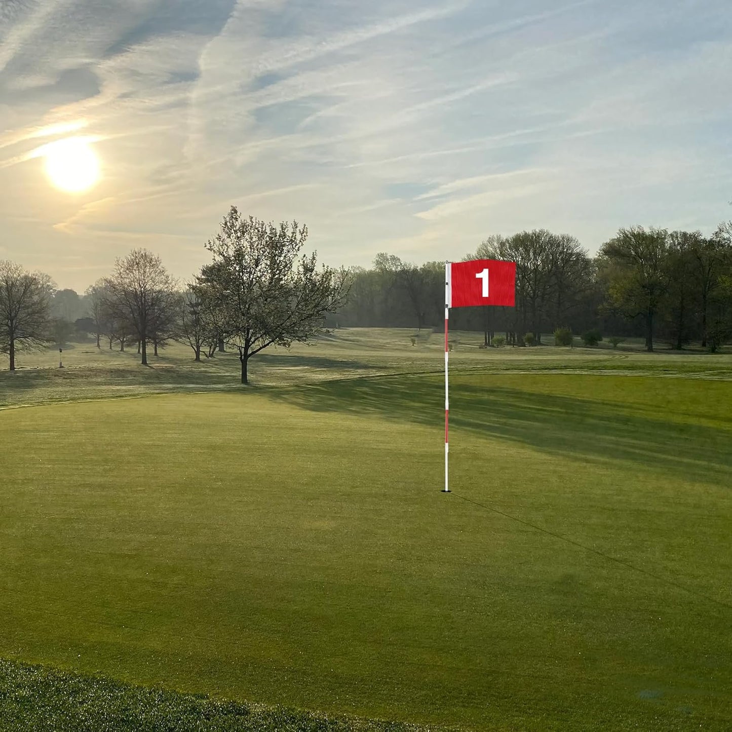 Golf Flagstick 6ft, 5-Section Design, ABS Hole Cup, 420D Nylon Flag for Backyard Practice Putting Green | Driving Range | Country Club, Gift for Golf Lovers