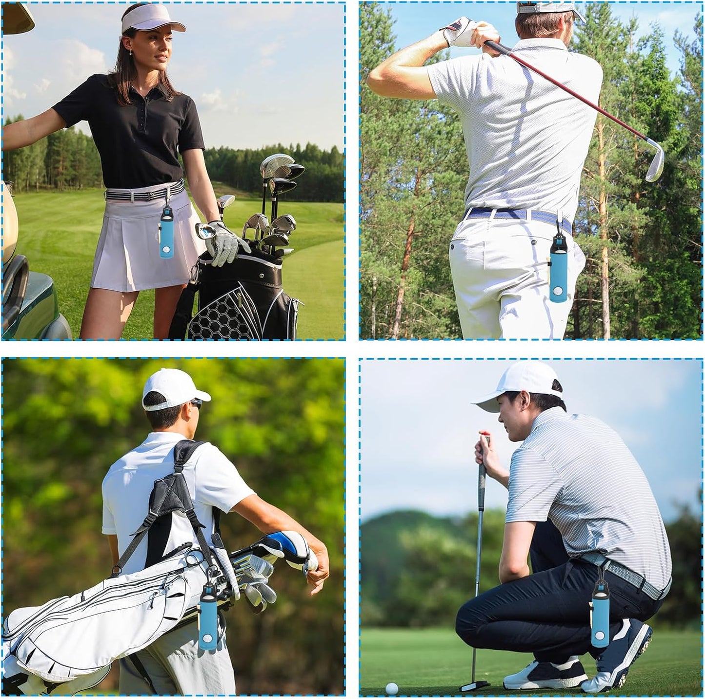 PATIKIL Golf Ball Carry Bag, Golf Tee Holder Pouch Portable Neoprene Golf Ball Holder with Clip for Men and Women Storage Gifts