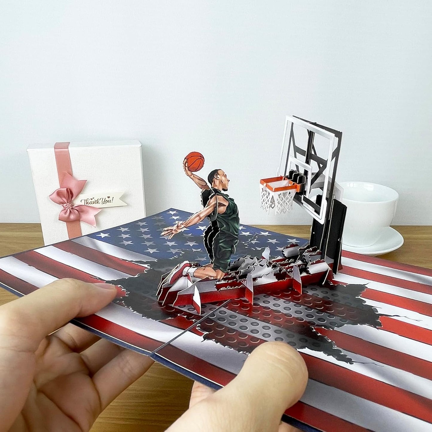 3D Popup Card of Basketball Player, Paper Art & Handicraft, Greeting Card, Birthday, Anniversary, Christmas, Fathers Day Card, Handmade Gift For Him, Men, Dad, Son, Boyfriend, Husband