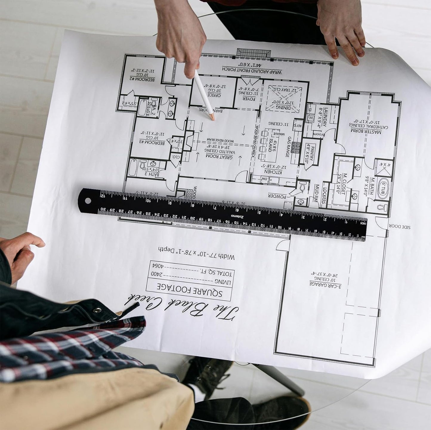 Metal Rulers, 6 and 12 Inch Aluminum Scales with Imperial and Metric Measurements, Laser Etched, Easy to Read, 0 Starts at The end, 2 Pack