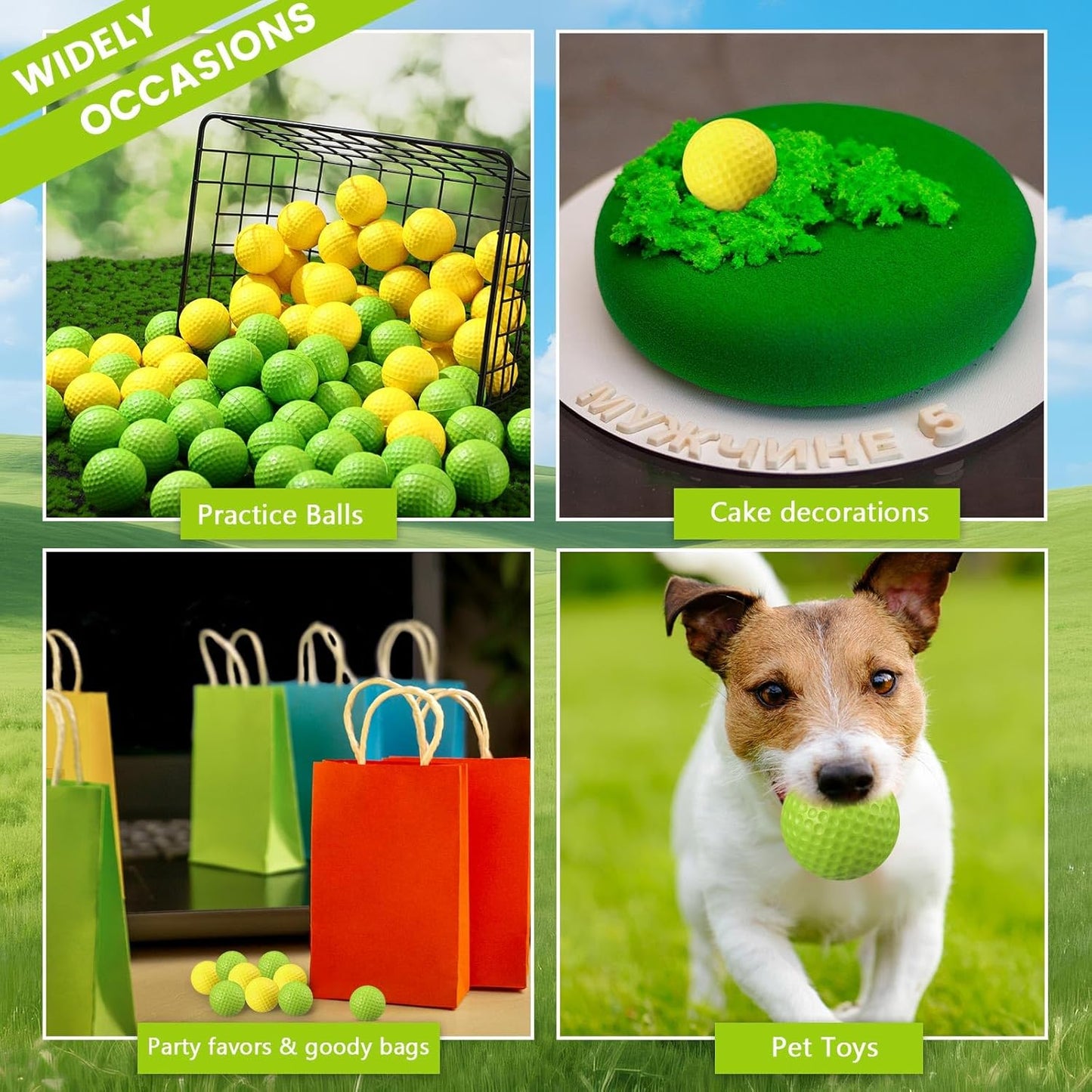 Junkin 80 Pcs Foam Golf Balls Rubber Practice Balls Realistic Feel and Flight Sport Training for Indoor or Outdoor Backyard Golf Training