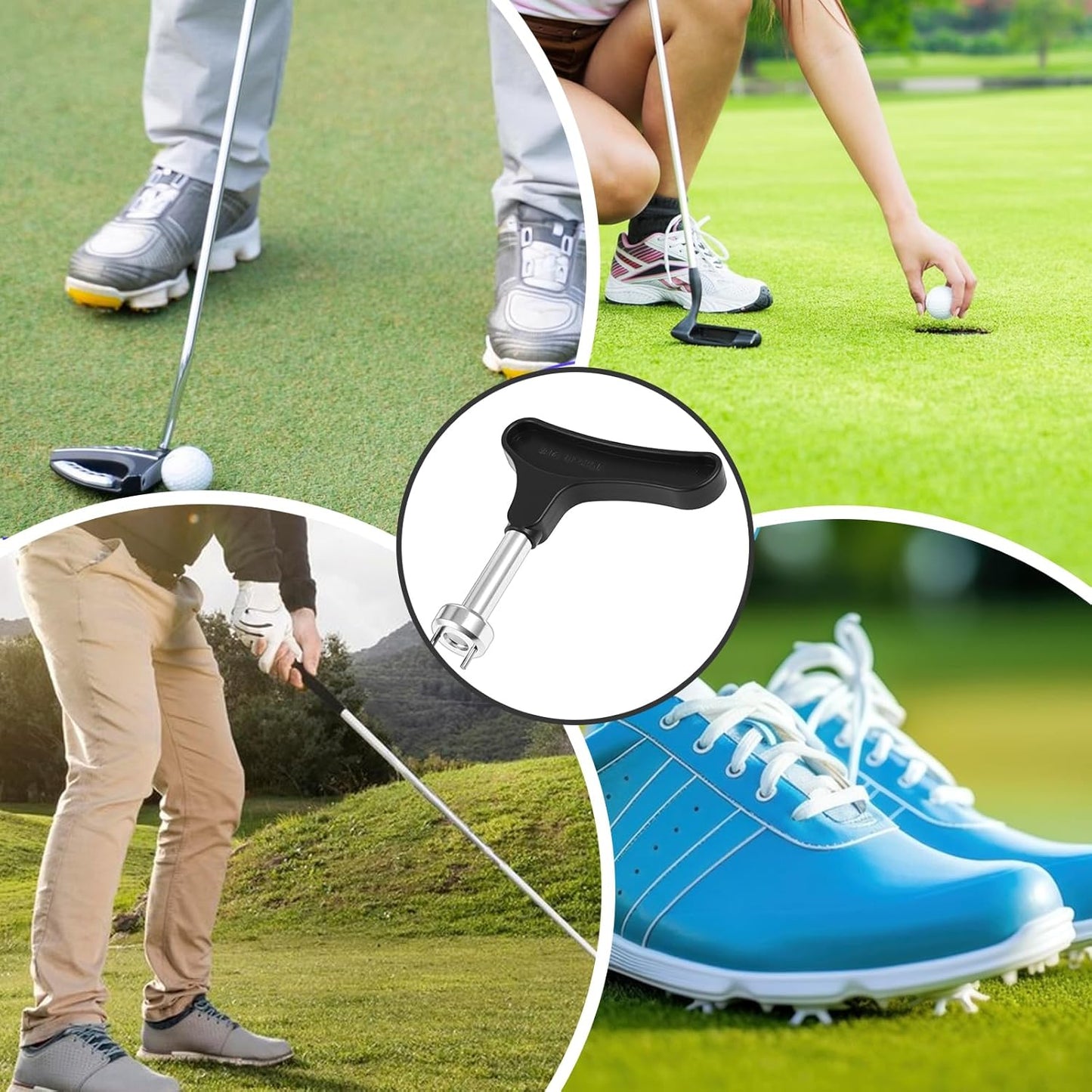 Golf Shoe Spikes Wrench, Stainless Steel Golf Shoe Spike Removal Tool Universal Spike Shoes Replacement Tool, Remover Tools with Comfortable Grip for Shoes