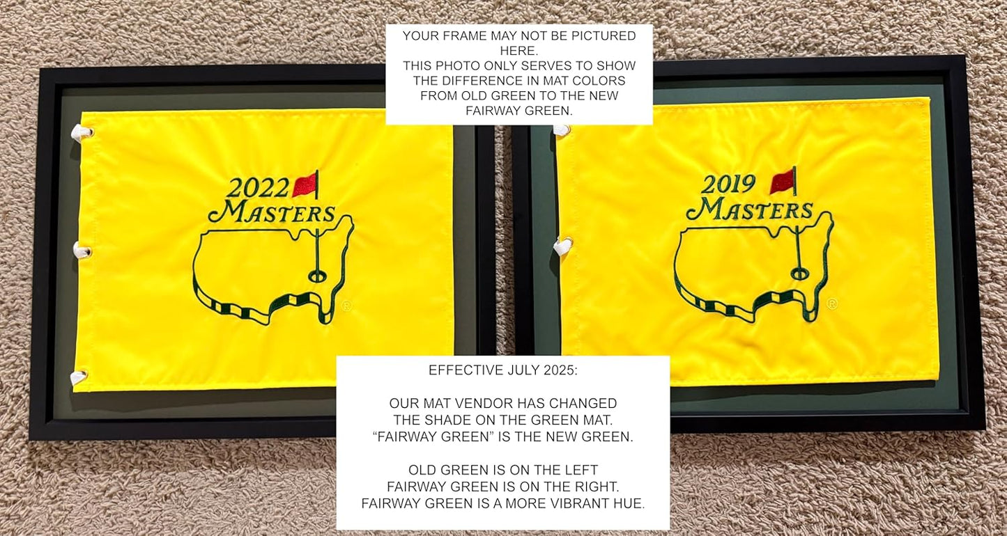 Custom Size Golf Scorecard Frame; Black Wood Frame 4.5x12, Green Mat