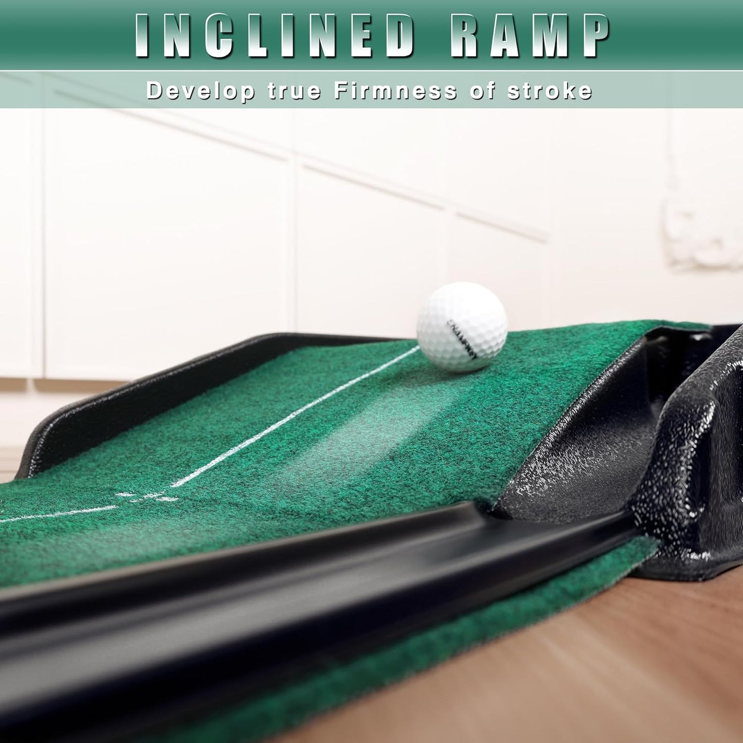 CHAMPKEY Golf Putting Green Indoor - Advanced Guides Golf Putting Mat - Enhance Putting Accuracy and Challenge