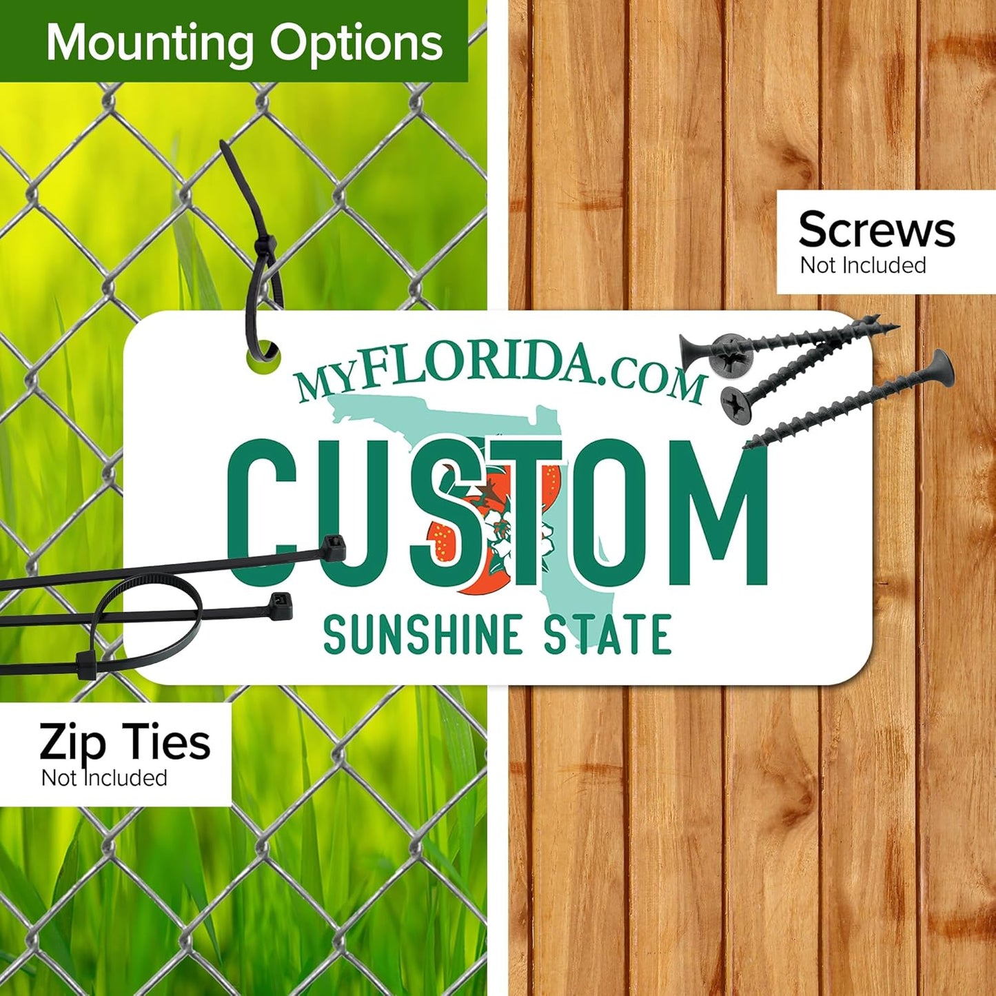 Mini License Plates, Personalized License Plates, Custom for Car, Bikes, ATV, Kids Car, Golf Cart, Jeep, 2x4 Inch, Rust-Free Fade Resistant Aluminum, USA Made by My Sign Center (Florida)