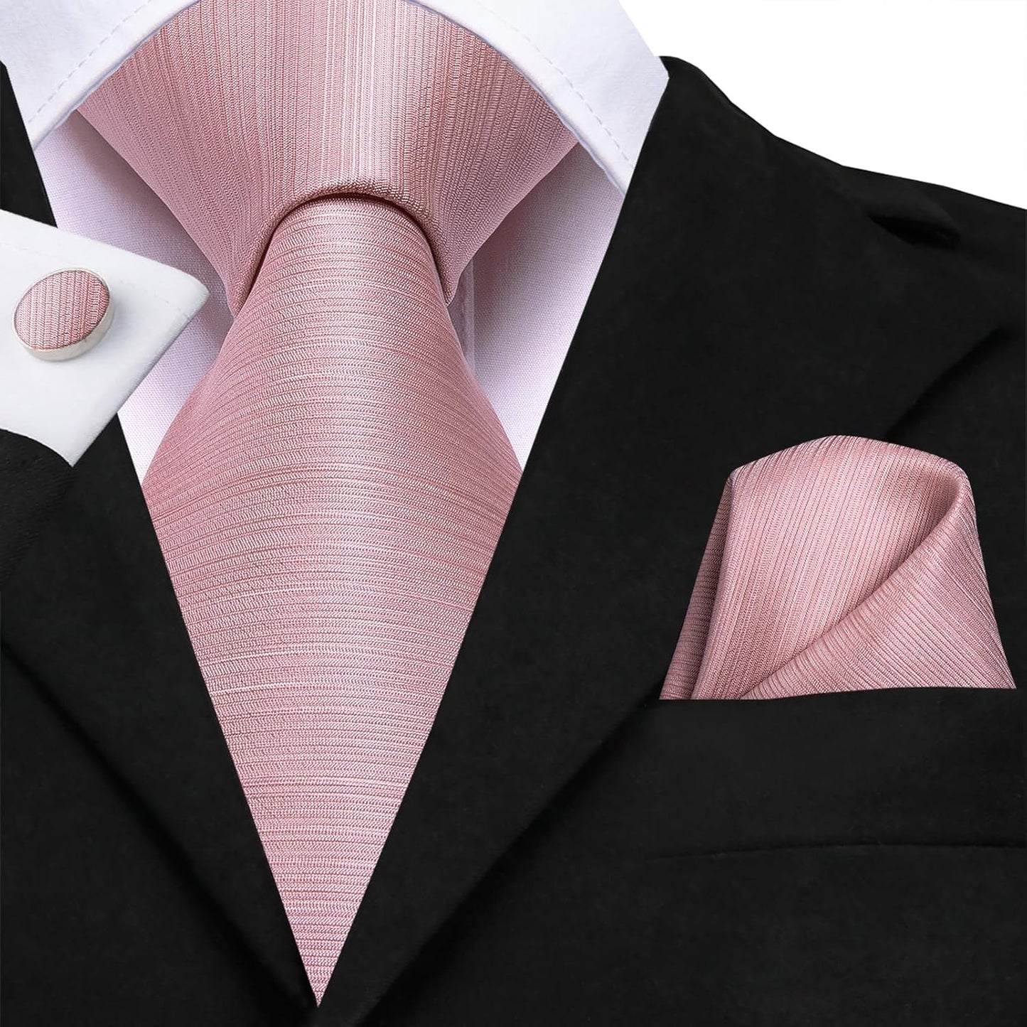 Dubulle Mens Paisley Striped Tie WOVEN Necktie for Men and Handkerchief Cufflinks Set Wedding Formal Business