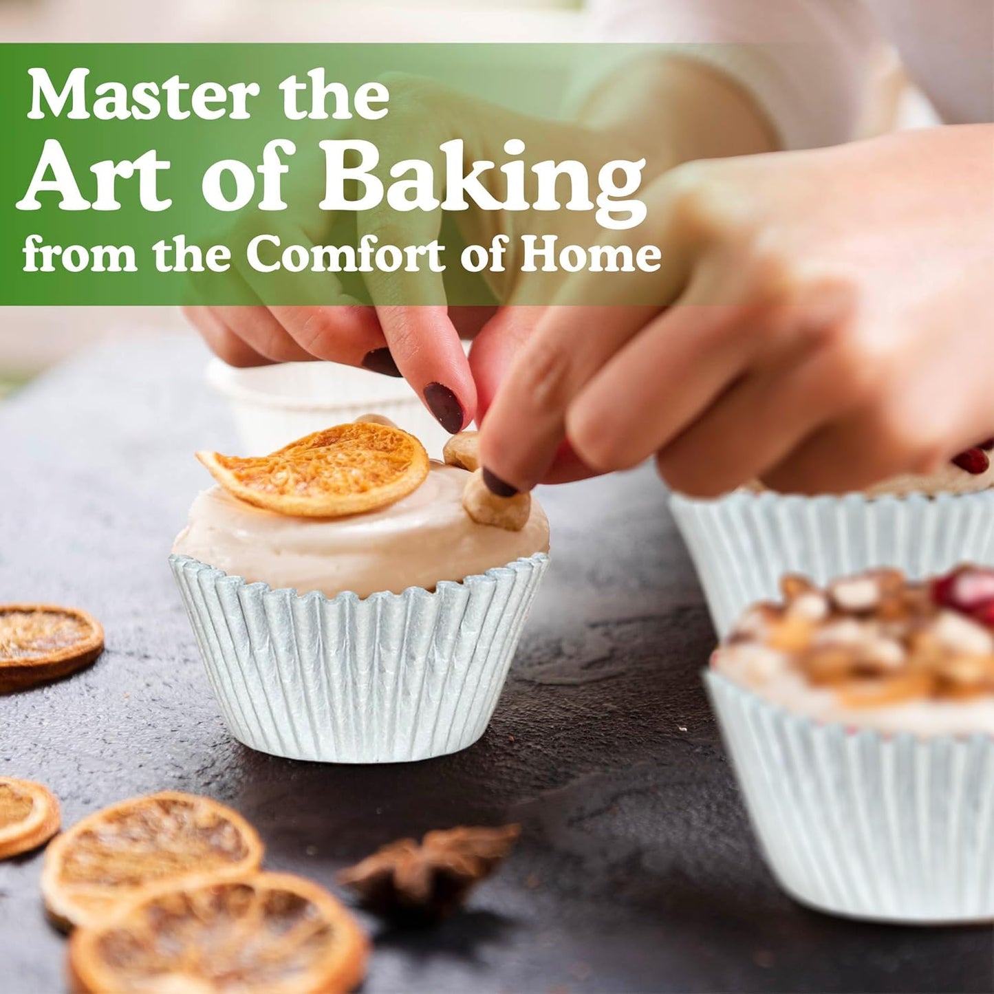 Regency Wraps Greaseproof Professional Grade Baking Cups, Pack of 40, Standard Liners, Silver Matte, for Cupcakes, Muffins, Candy, Non Stick