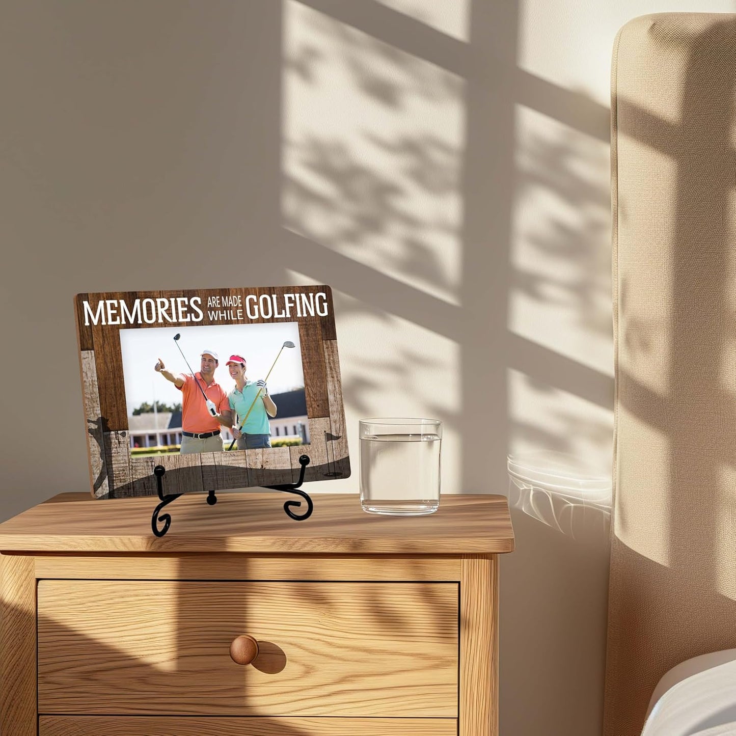 Memories Are Made While Golfing Picture Frame, Displays 4x6 Photo, Gifts for Golf Lovers, Friends, Family, etc.(063)