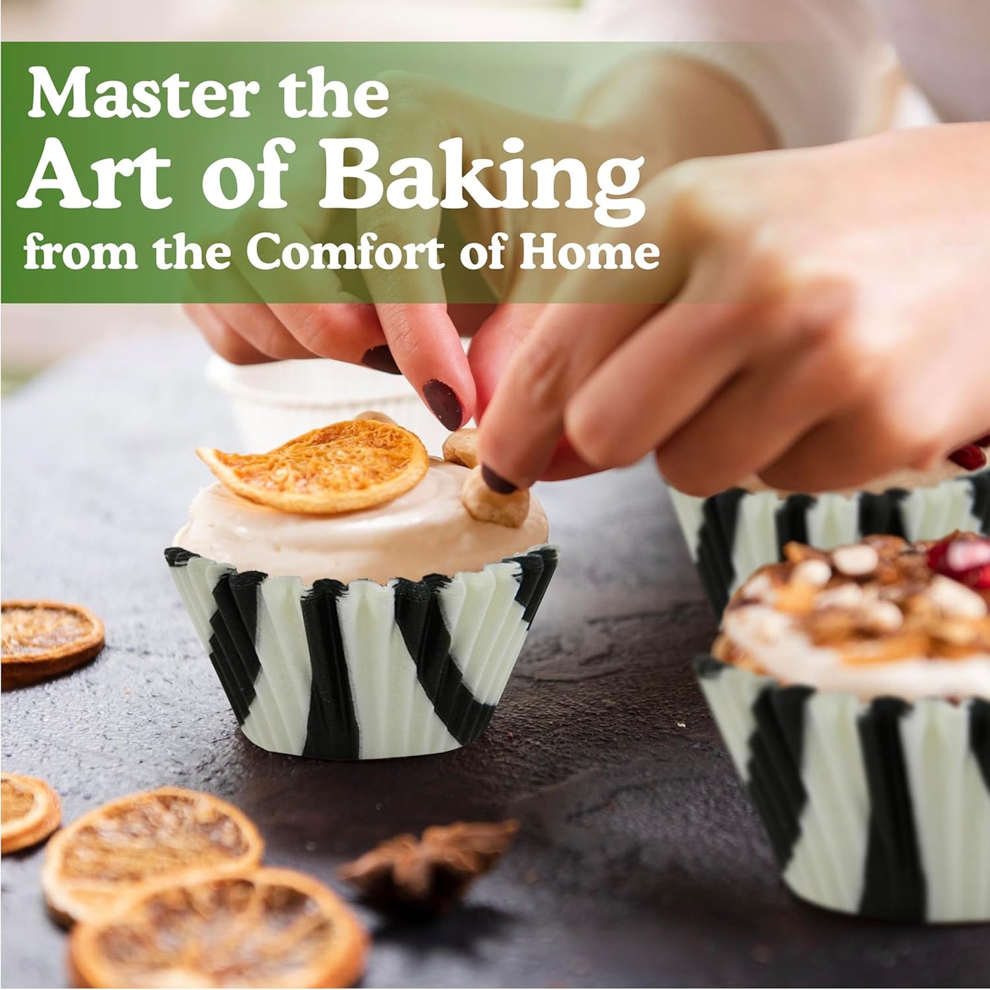 Regency Wraps Greaseproof Professional Grade Baking Cups, Pack of 40, Standard Liners, Black/White Zebra, for Cupcakes, Muffins, Candy, Non Stick