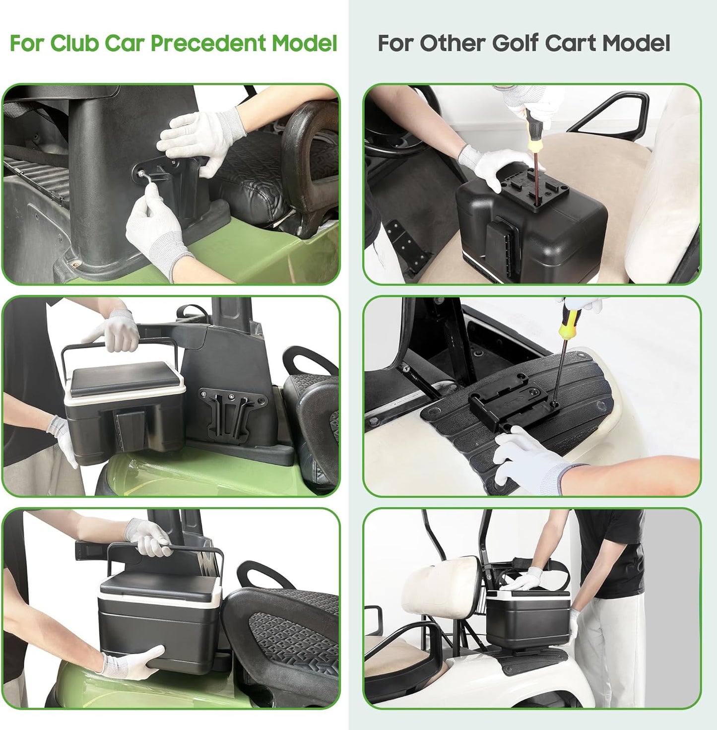 10L0L Golf Cart Ice Cooler Universal Insulated Portable Cooler Lightweight Ice Chest Box with Mounting Bracket Kit for Yamaha,EZGO,Club Car