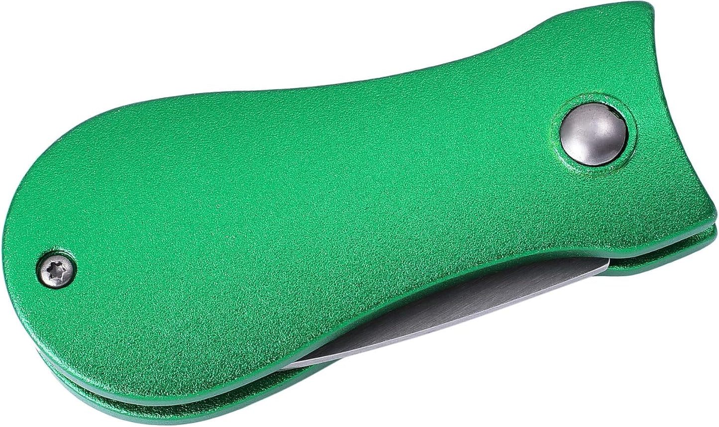 Mile High Life Golf Divot Repair Tool, All Metal Foldable Divot Tool with Pop-up Button & Magnetic Ball Marker