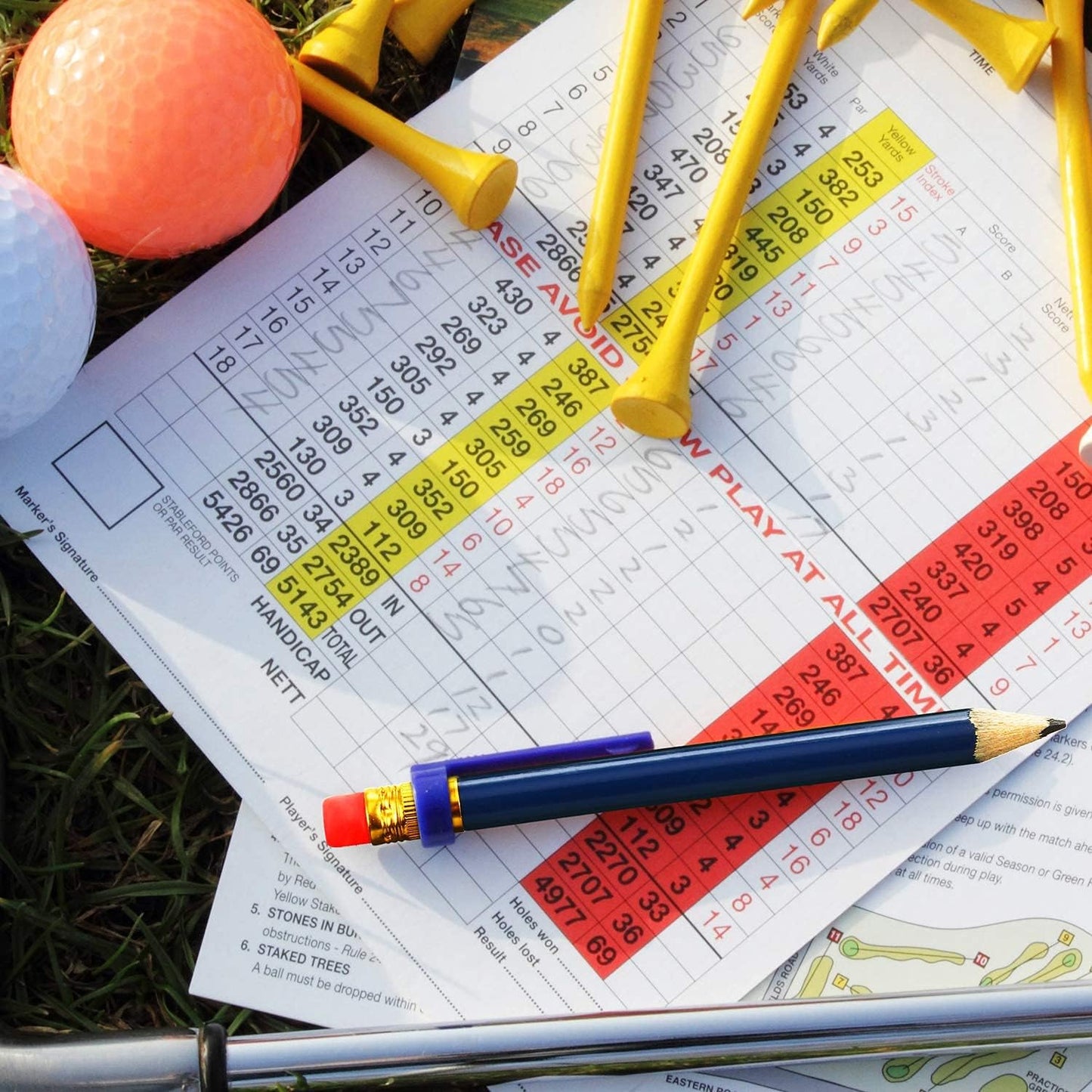 Chivao 288 Pieces Golf Mini Pencils Bulk with Eraser #2 HB Golf Short Pre Sharpened Pencils for Party Favors Office Supplies 4 Inch(Navy Blue)