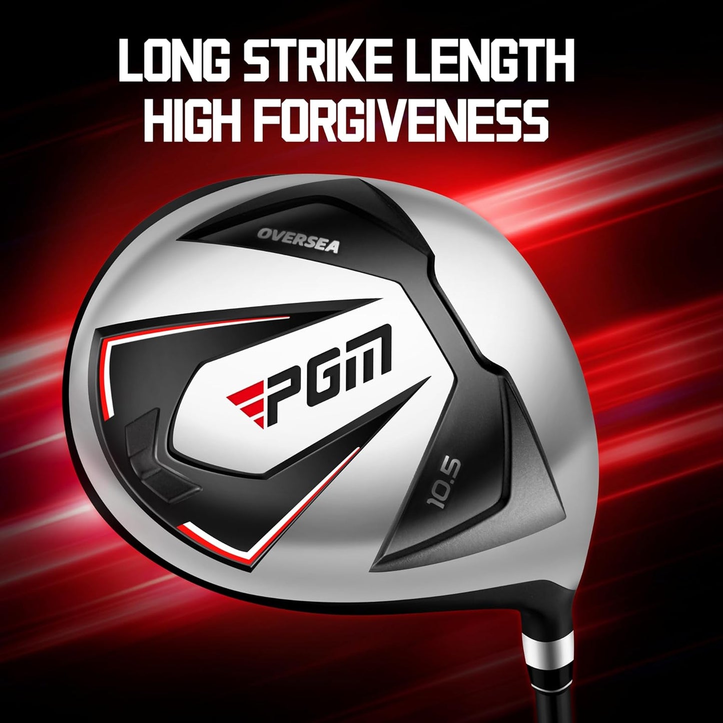 PGM Men's Oversea 9/12 Pieces Complete Golf Club Set with High-Strength Thin Face Design 460cc Driver High Forgiveness Ideal for Beginners