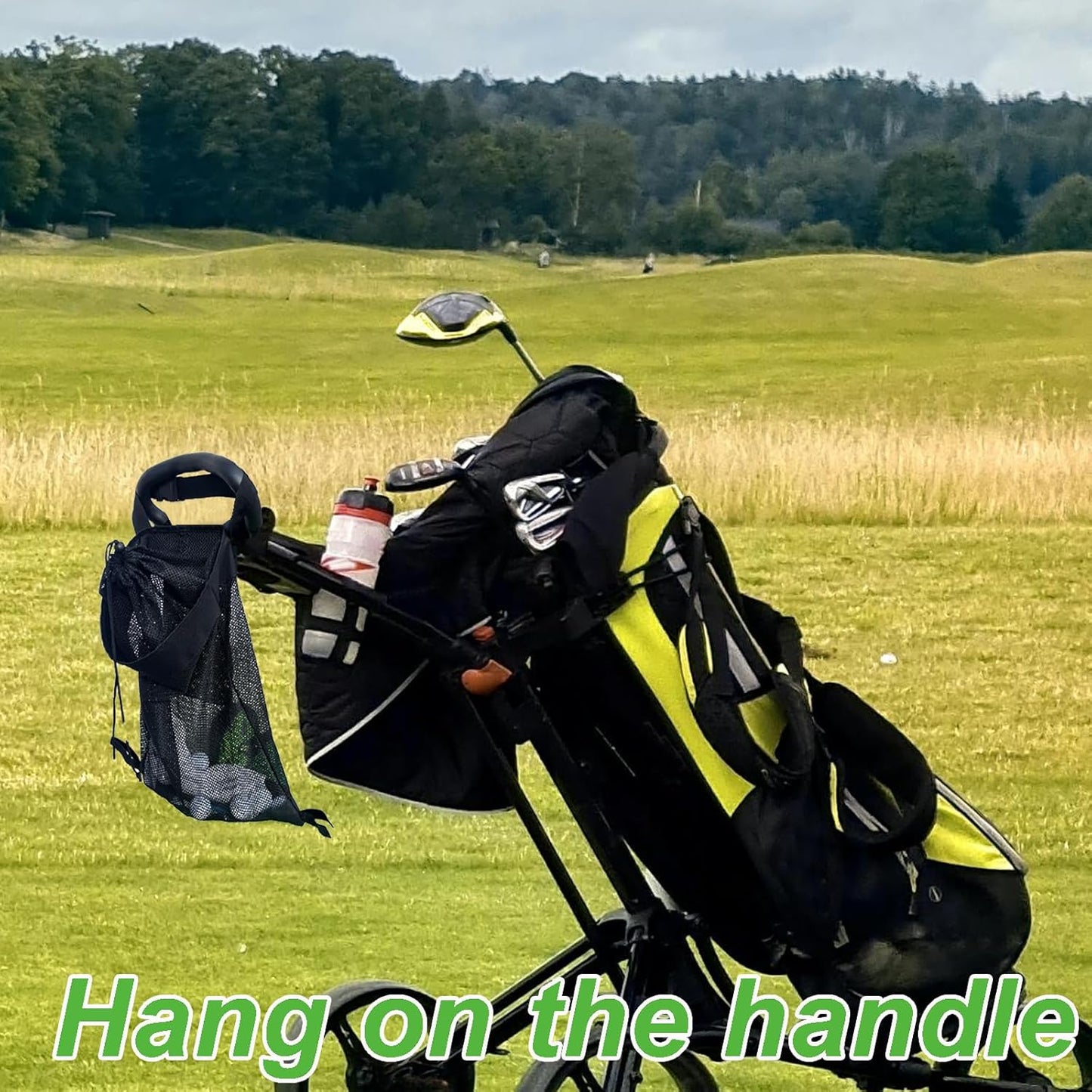 Golf Push Cart Storage Bag and Organizer - Mesh Closure Net Accessories for Cart