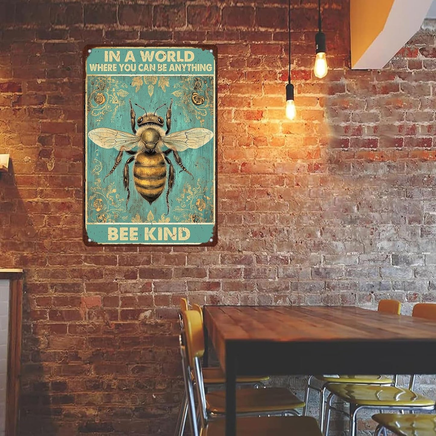 Vintage Metal Signs In A World Where You Can Be Anything Bee Kind Retro Iron Sign For Home Office Kitchen Bar Cafe Garden Farmhouse Wall Decor 12x8 Inch