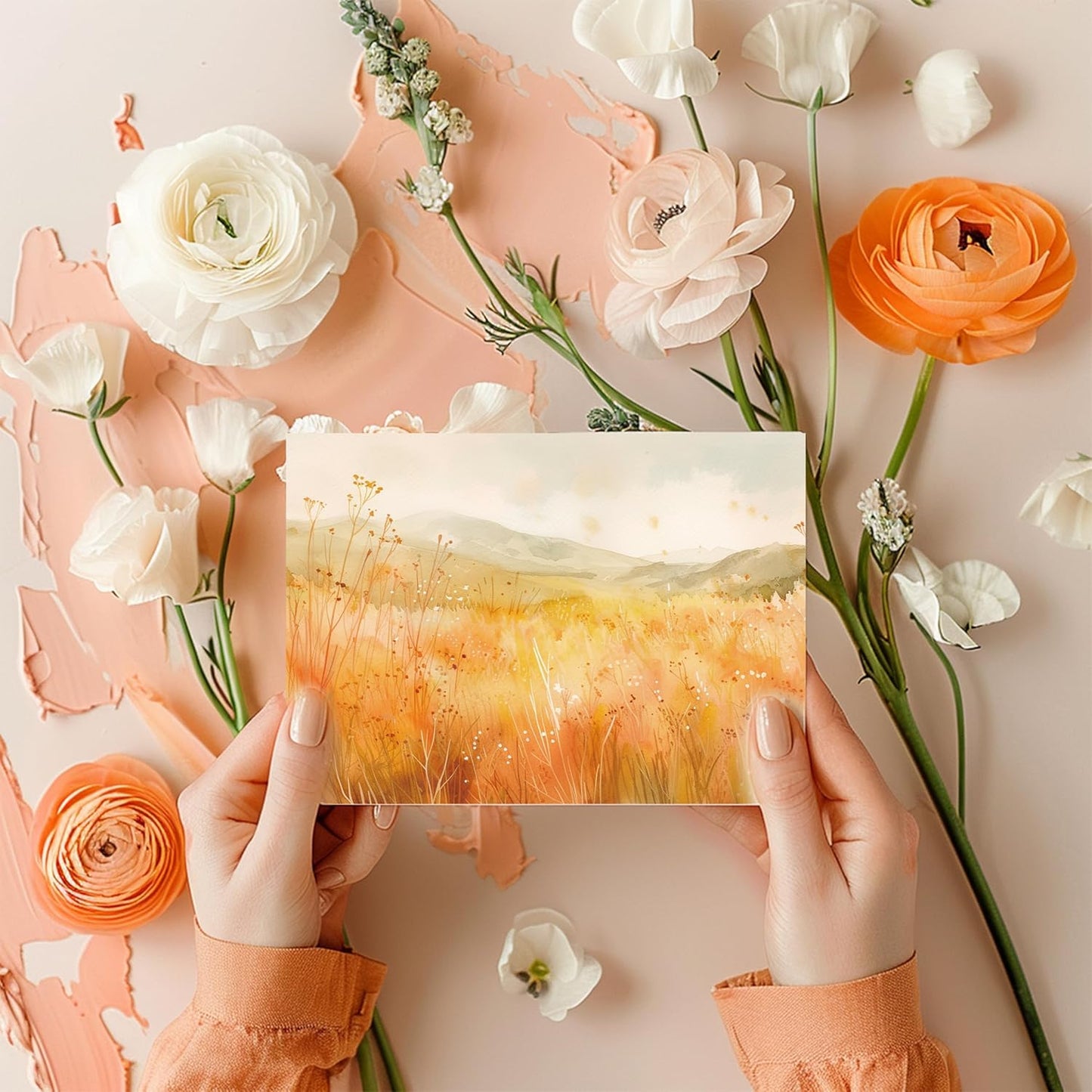 Blank Cards with Envelopes All Occasion,Whimsical Watercolor illustration Design Blank Greeting Cards 4x6,40Pack -Blank Greeting Cards,Note Cards with Matching Peel-and-Seal Rustic Envelopes