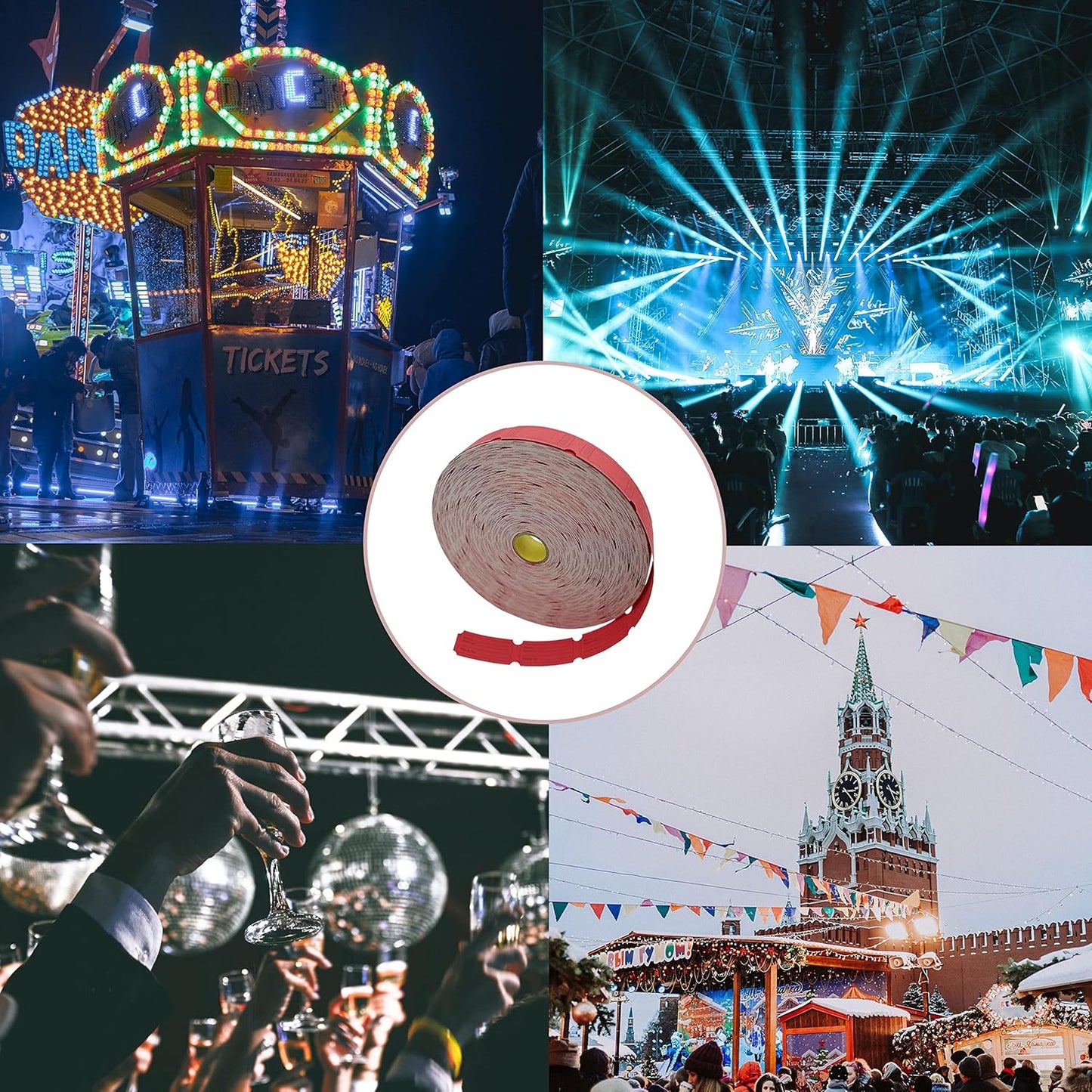 DNB 16000 Pcs Raffle Tickets - 8 Color Set of 2000 Pcs 2 x 1 Inch Single Roll Consecutively Numbered Blank Tickets - Pink/Red/White/Green/Blue/Yellow/Orange/Purple