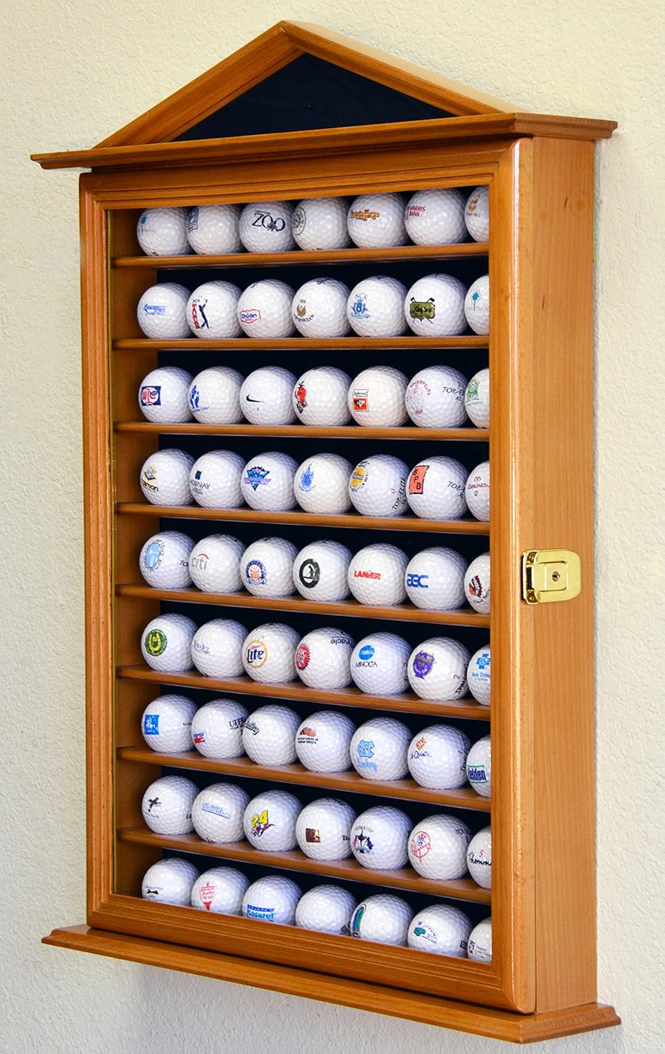 Golf Ball Display Case Holder Cabinet Wall Rack Stand Select Your Size 98% UV Lockable 5 Sizes 4 Colors to Choose
