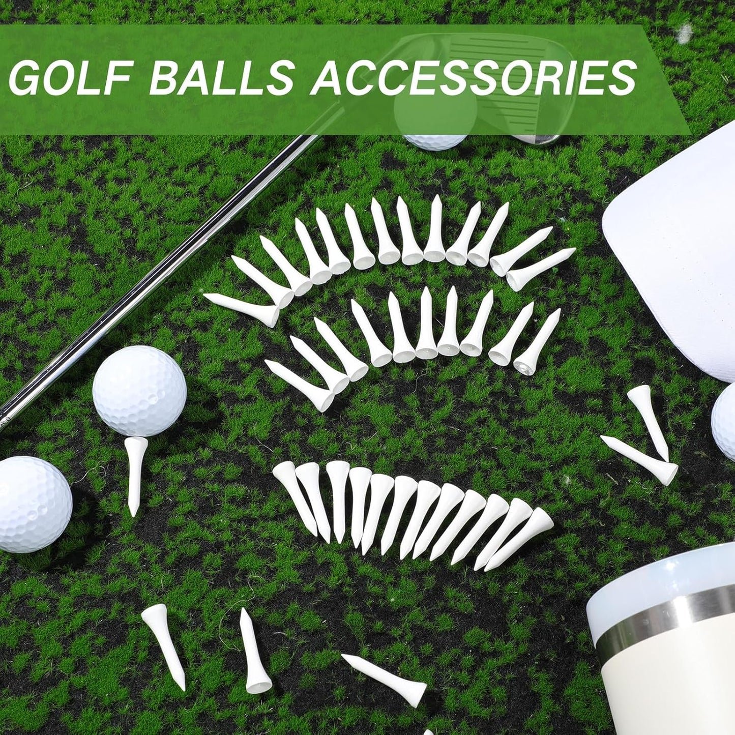 Mudder 600 Pack Golf Tees Bulk Wooden Golf Tees Wood for Men Balls Accessories