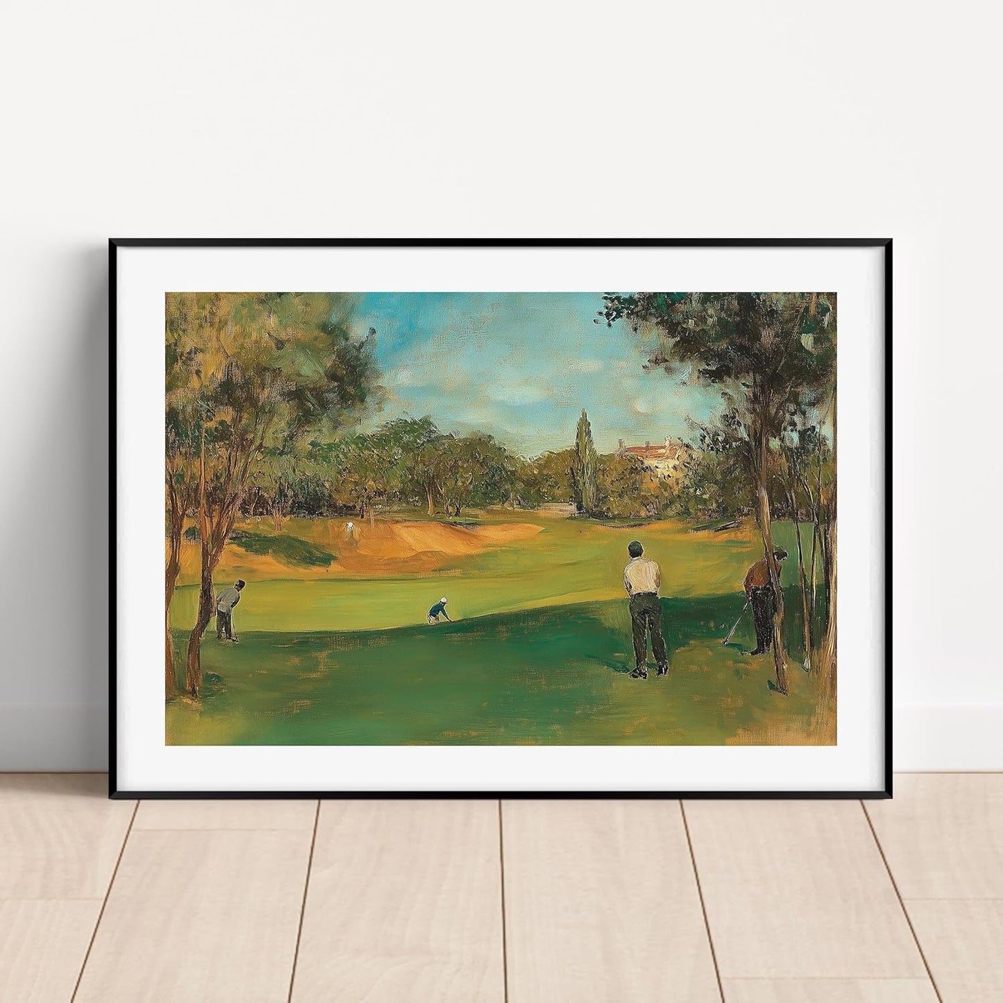 Vintage Golf Course Premium Giclee Fine Art Prints - Antique Style Golf Course Painting Posters, Golf Wall Art, Aesthetic Golfing Poster for Home Office Decor, Ready to Frame