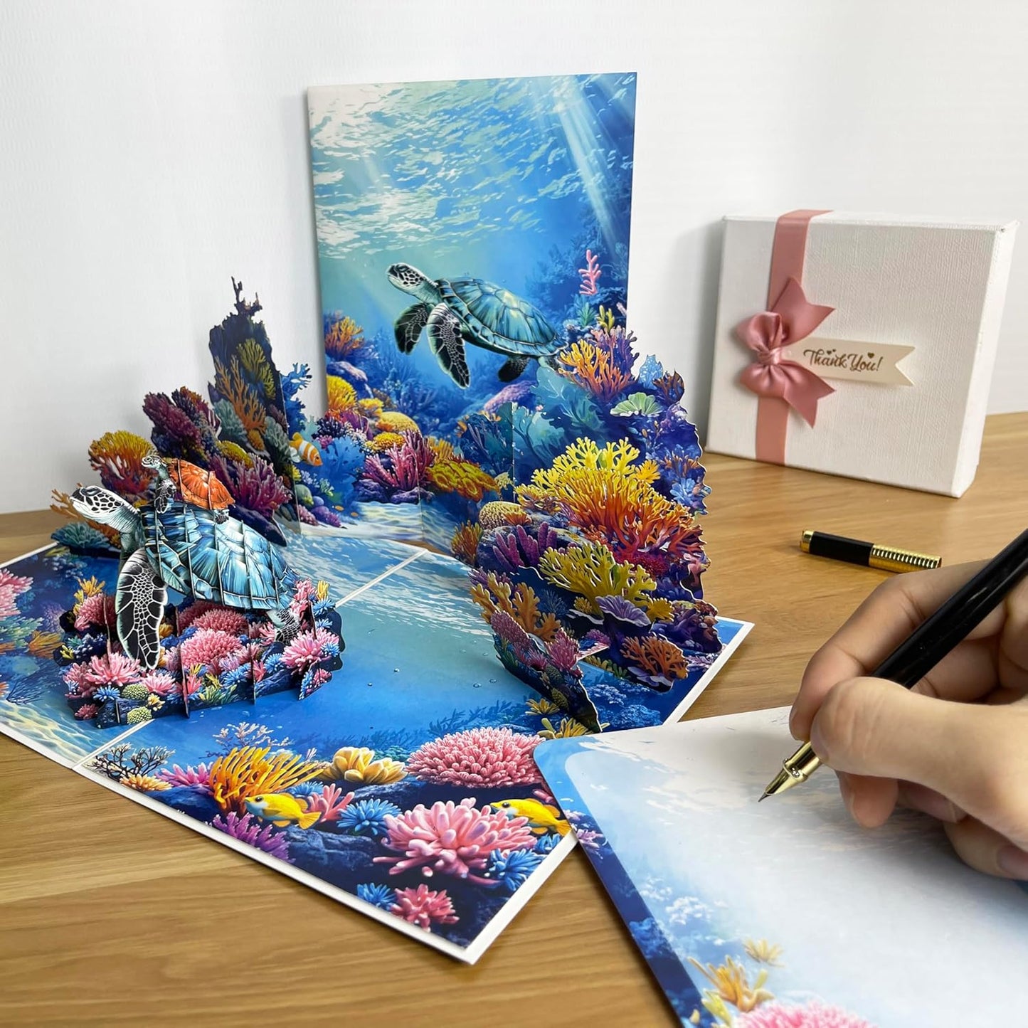 3D Sea Turtle Popup Card - Handmade Ocean-Themed Paper Art for Birthday, Anniversary, Christmas, Father’s Day - Unique Greeting Card Gift for Him, Her, Dad, Son, Husband, Wife, Turtle Lover
