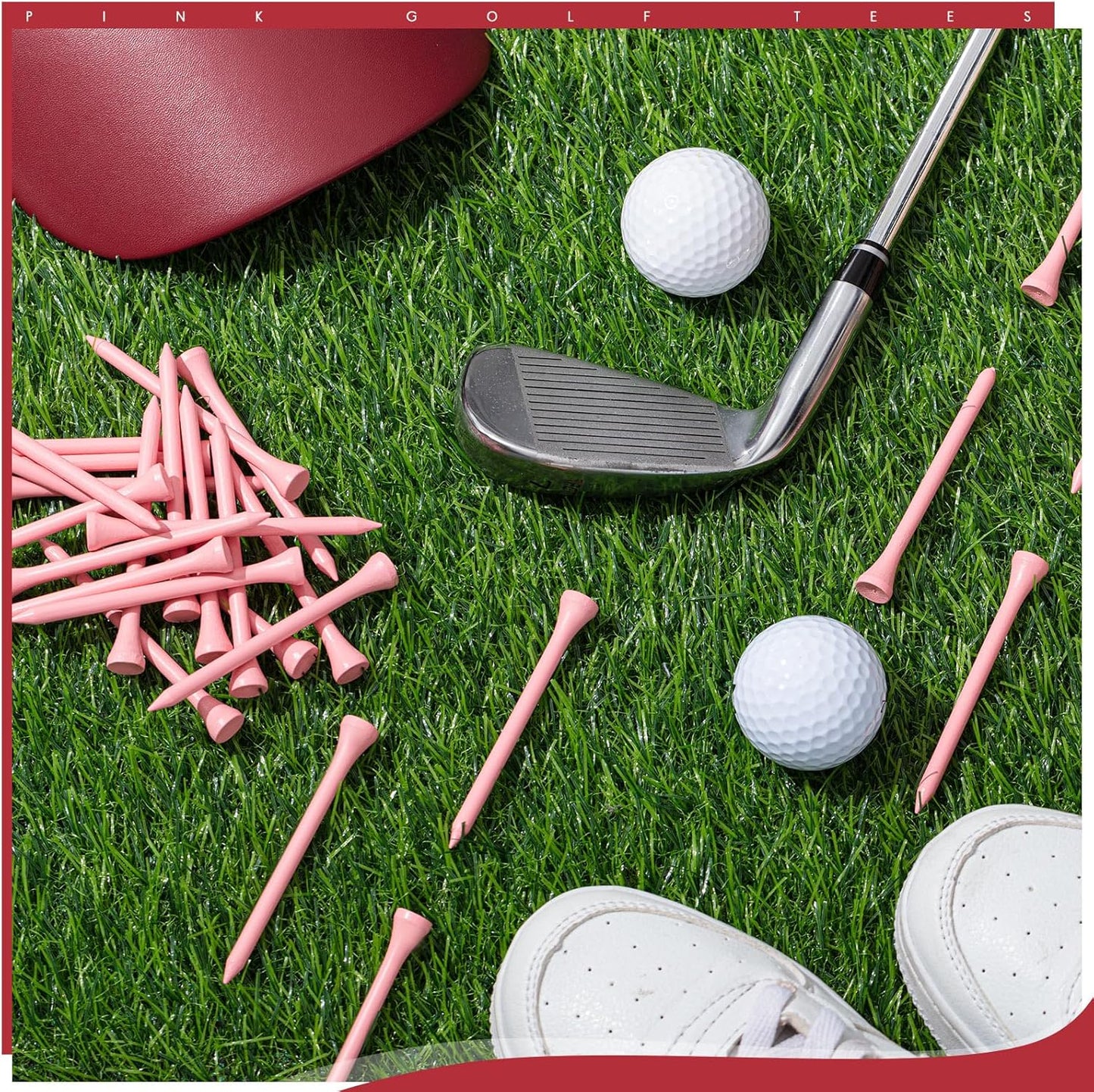 Jenaai 200 Pcs Golf Tees Bamboo Golf Tees Professional Golf Tees Bulk for Women Golf Club Accessories