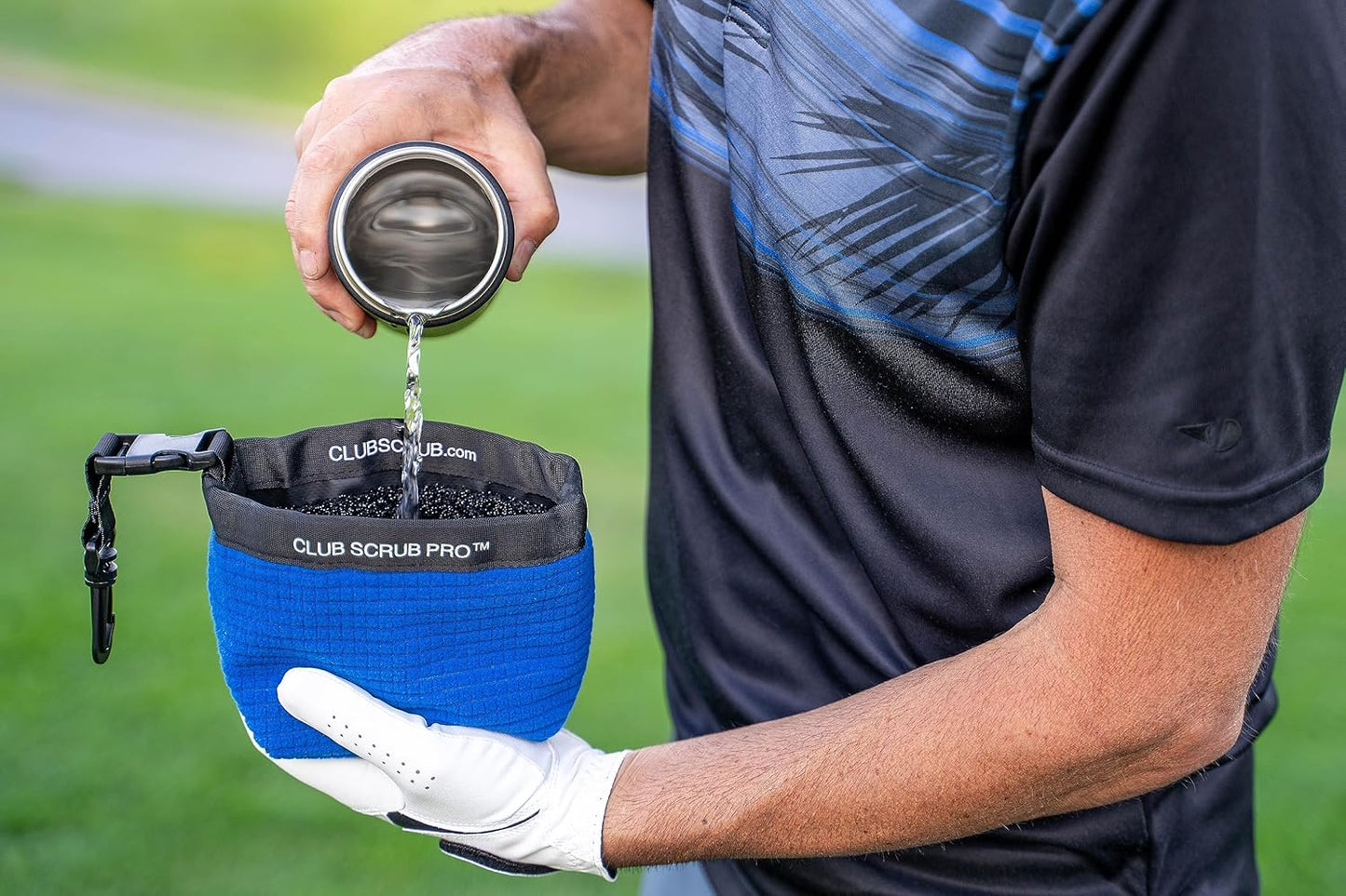 Club Scrub Golf Club and Golf Ball Cleaning Bag, Waterproof Clean Face Technology Liner, Detachable Clip, Machine Washable, Cleans Club Grooves, Dry Exterior (Neoprene or Microfiber Option Available)