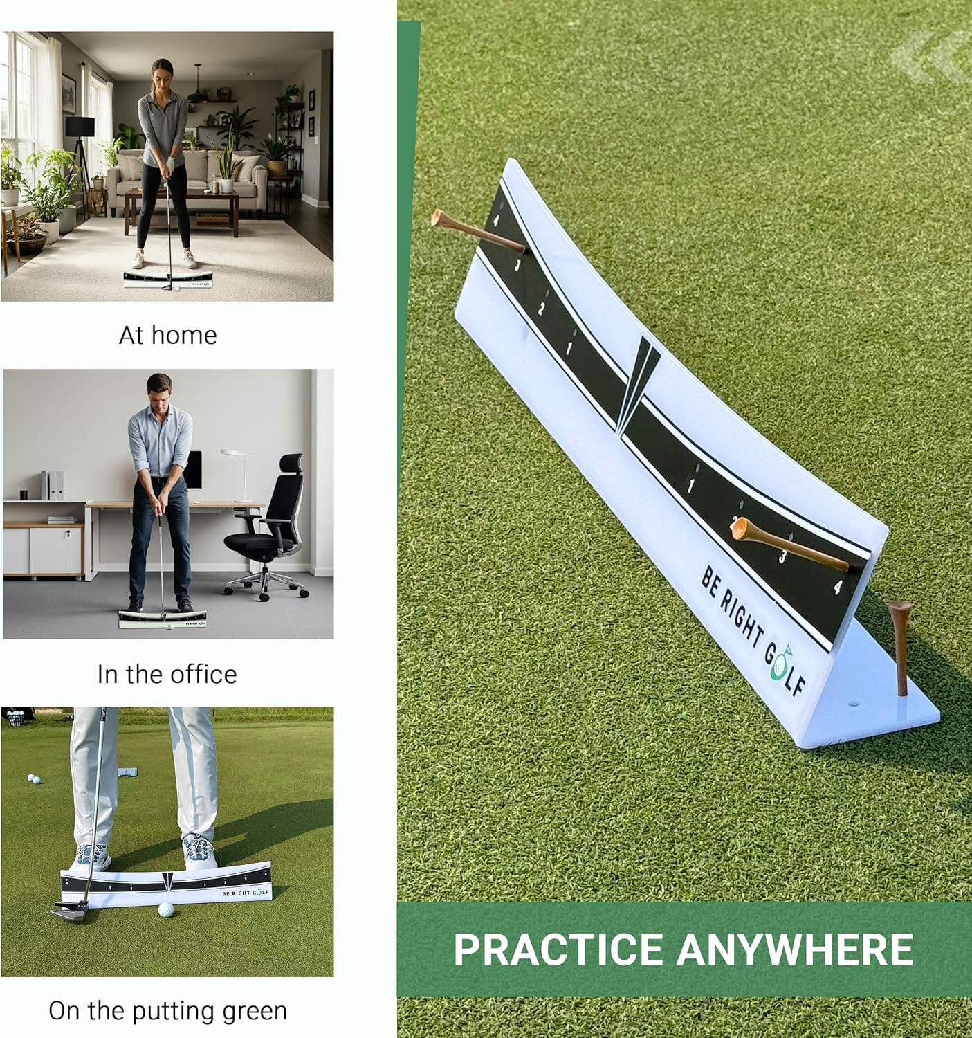 Putting Plane Rail – Portable Golf Putting Stroke Trainer for Indoor & Outdoor Use – Golf Training Aid for Putting - Improve Accuracy, Distance Control & Consistency