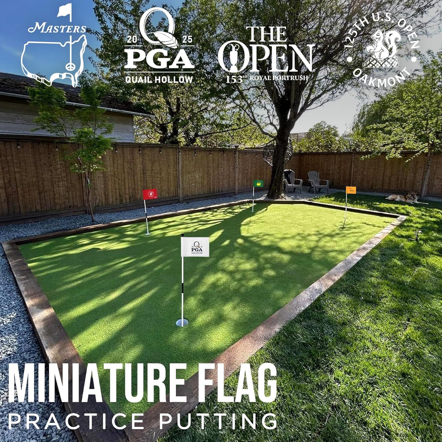 2025 Themed Mini Golf Flag, 8x6 Inch, Double-Sided Silk-Printed, Durable 420D Nylon, Ideal for Backyard Practice Putting Green