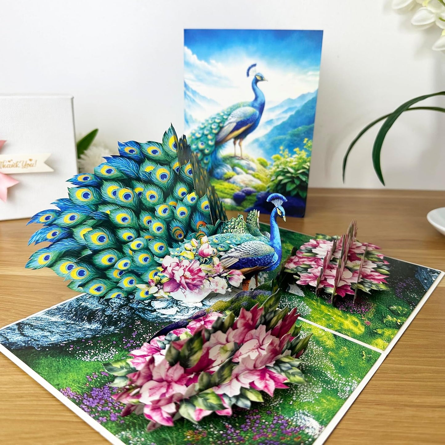 3D Peacock Popup Card – Handmade Elegant Bird Paper Art for Birthday, Anniversary, Christmas, Mother’s Day – Unique Gift for Her, Mom, Wife, Daughter, Peacock Lover, Nature Fan