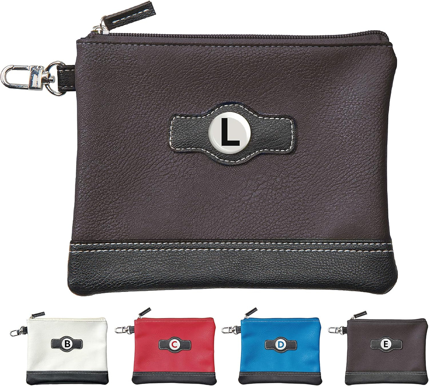 Golf Pouch | Personalized Initial Monogram Letters (A-Z) Zipper Valuables Pouch