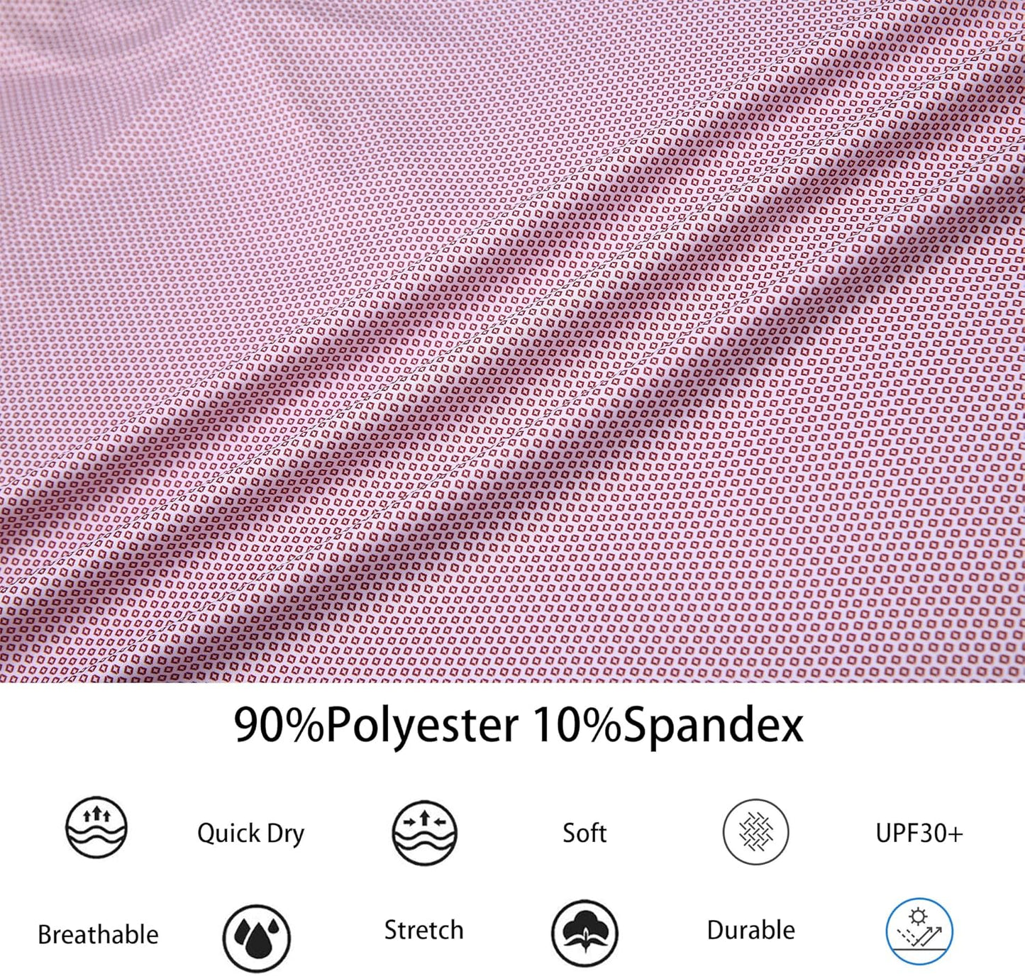 Alex Vando Mens Golf Shirt Moisture Wicking Classic Print Golf Shirts for Men