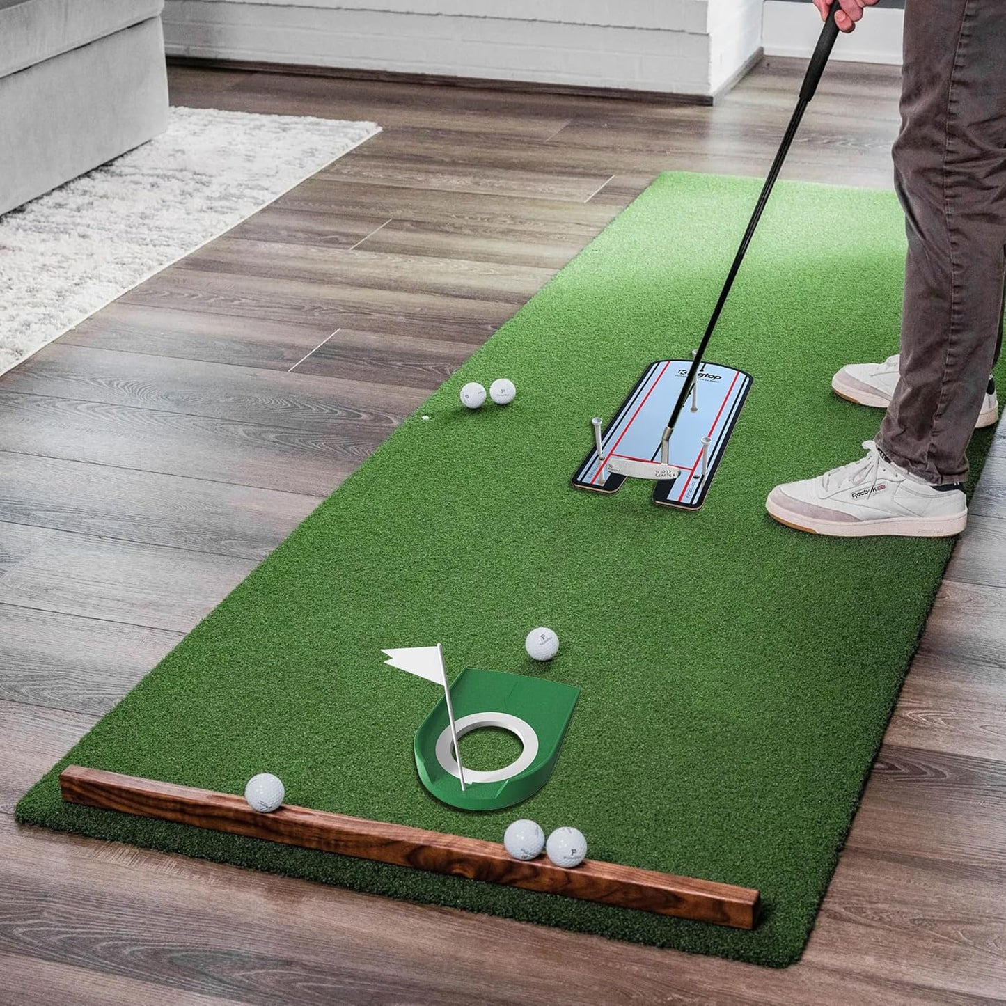 KINGTOP Golf Putting Mirror - Alignment Putting Training Aids for Consistency & Accuracy - Ideal for Indoor | Outdoor Practice, with Carry Bag and Golf Tees