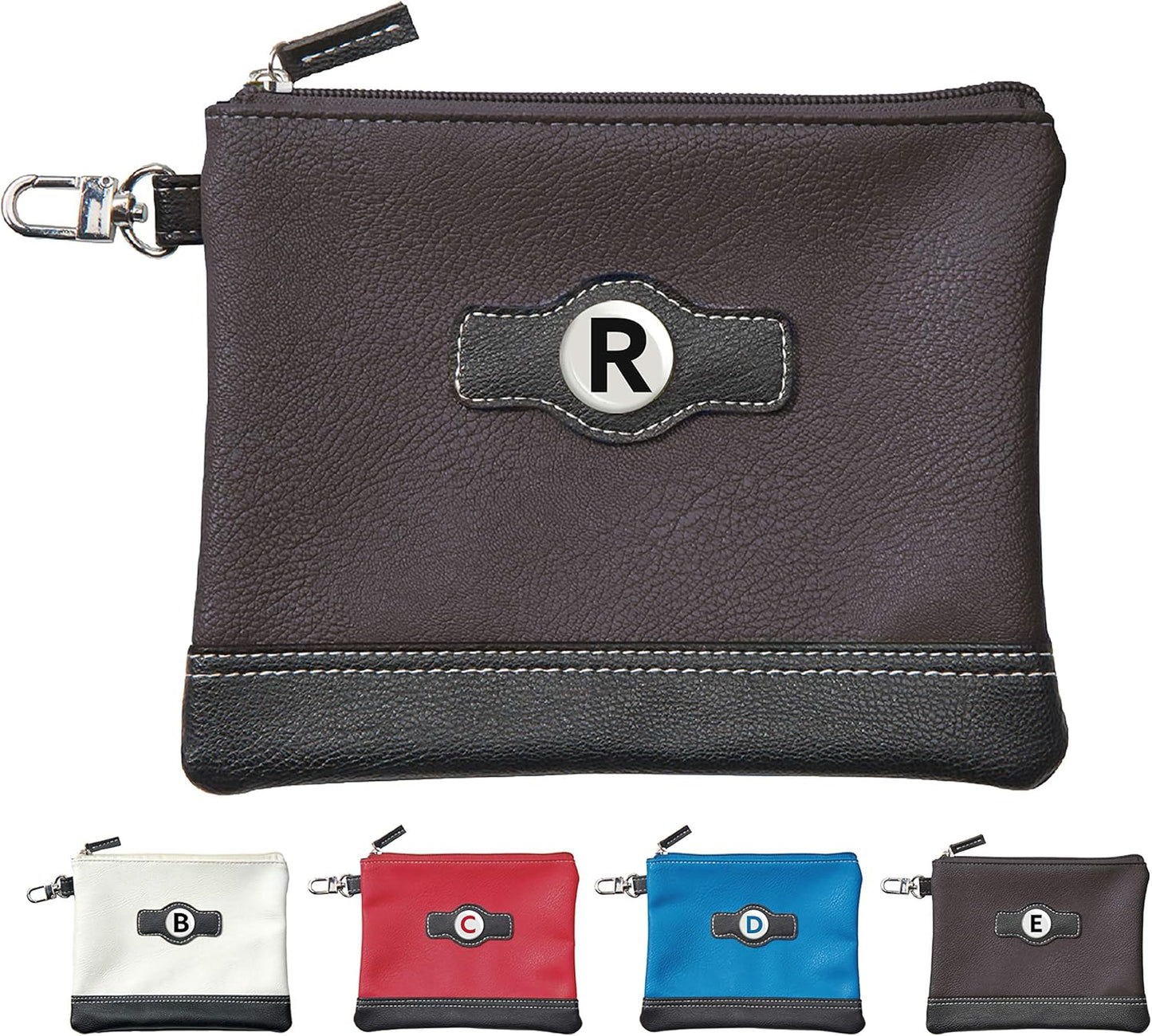 Golf Pouch | Personalized Initial Monogram Letters (A-Z) Zipper Valuables Pouch