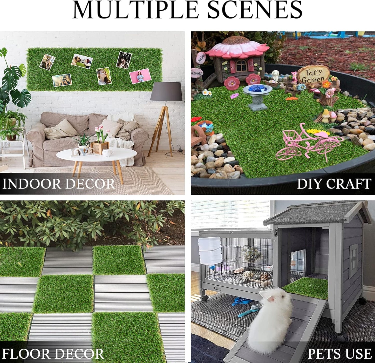 GLOBREEN Artificial Grass Squares Placemats Green Table Centerpiece Decor Golf Theme Party, Birthday, Spring Summer Garden Picnic, Baby Shower, Dining, 12" x 12", 6 Pack