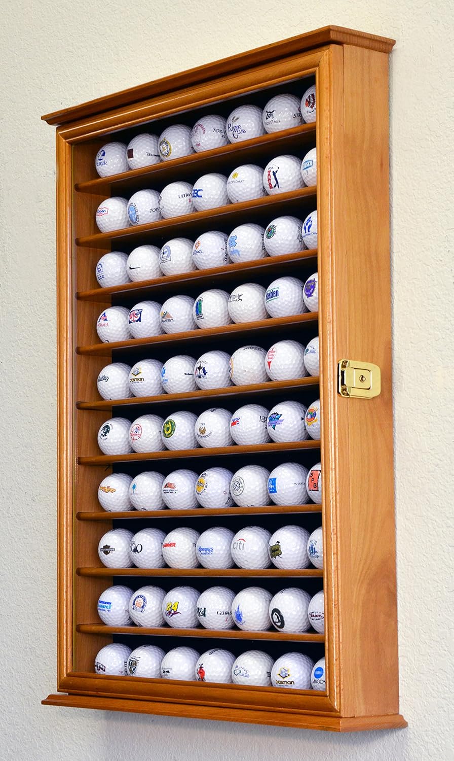 Golf Ball Display Case Holder Cabinet Wall Rack Stand Select Your Size 98% UV Lockable 5 Sizes 4 Colors to Choose