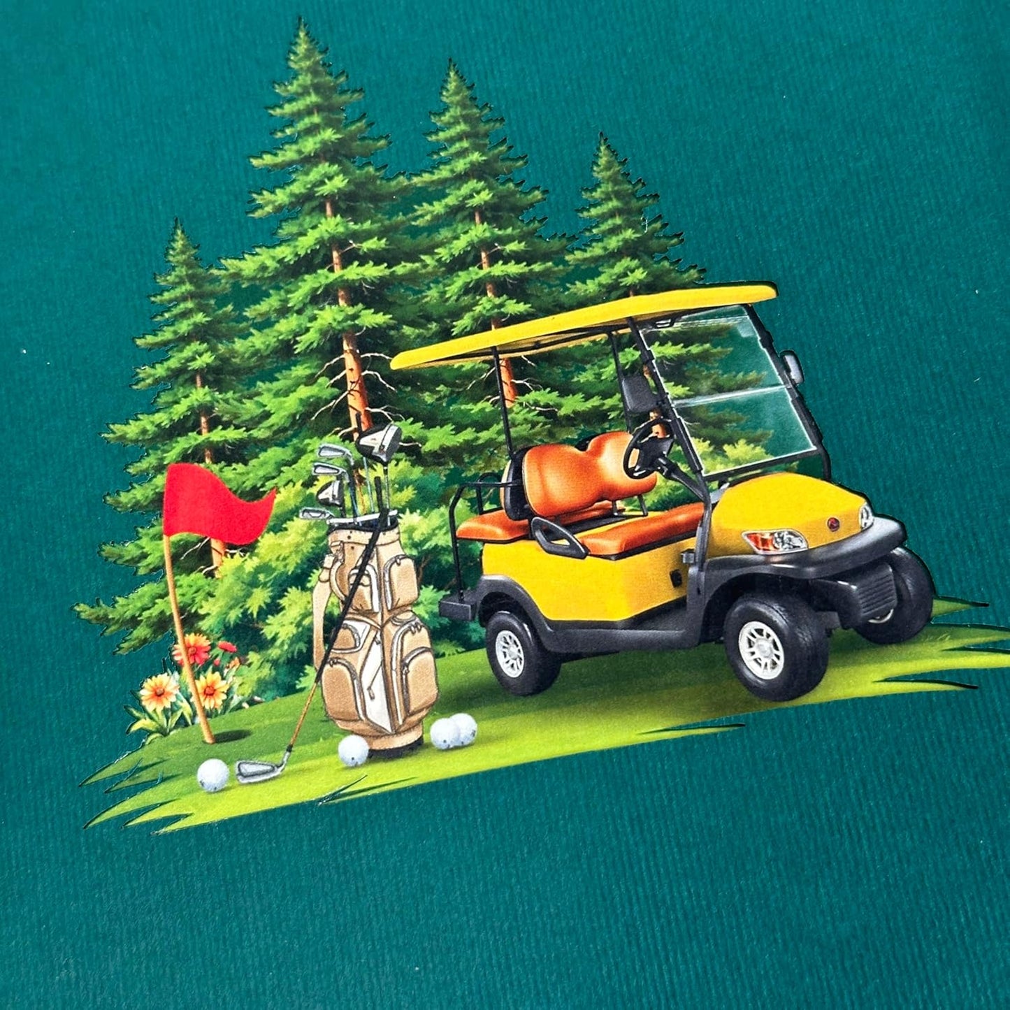 Pop Up Greeting Card Golf Cart Course Field Tournament Birthday Thank You Anniversary Holiday for Him Husband Boyfriend Adventure Outdoor Sport Vacation