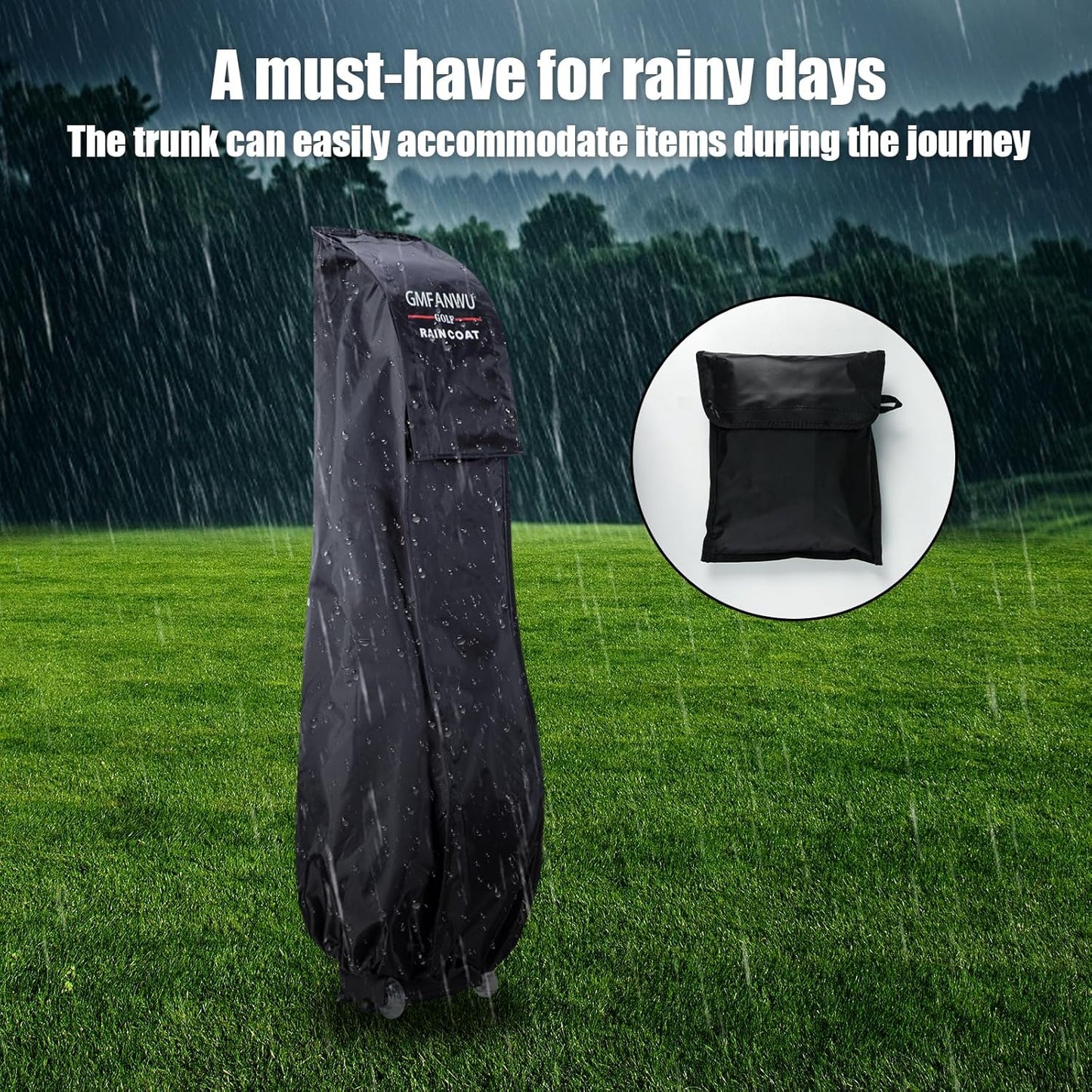 Golf Bag Rain Cover,Durable Dustproof, Travel Waterproof Gear,Golf Bag Rain Hood 50.4" (H) x 8.5" (W) x 23.2" (L)